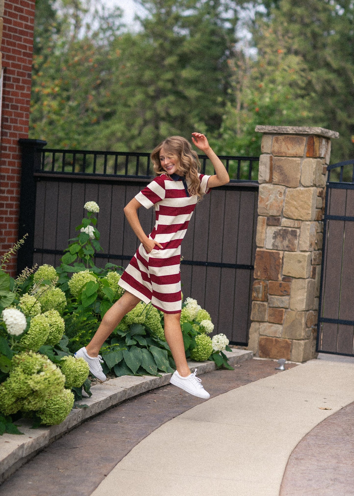 Big Stripe Collar Midi Dress - FINAL SALE