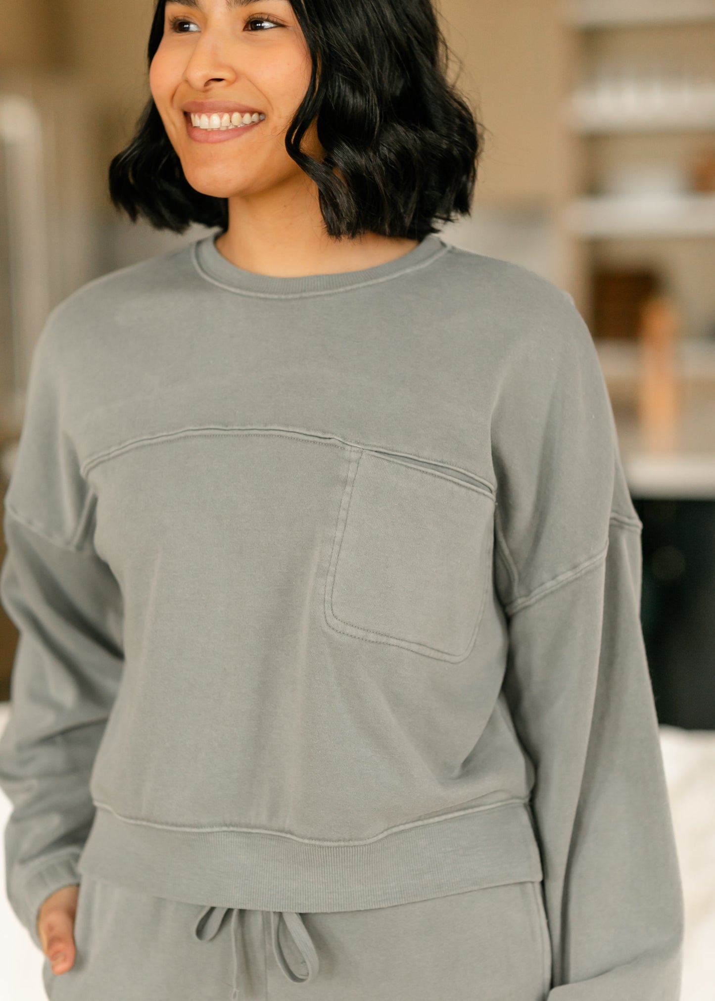 Canton Crewneck Drop Shoulder Top - FINAL SALE