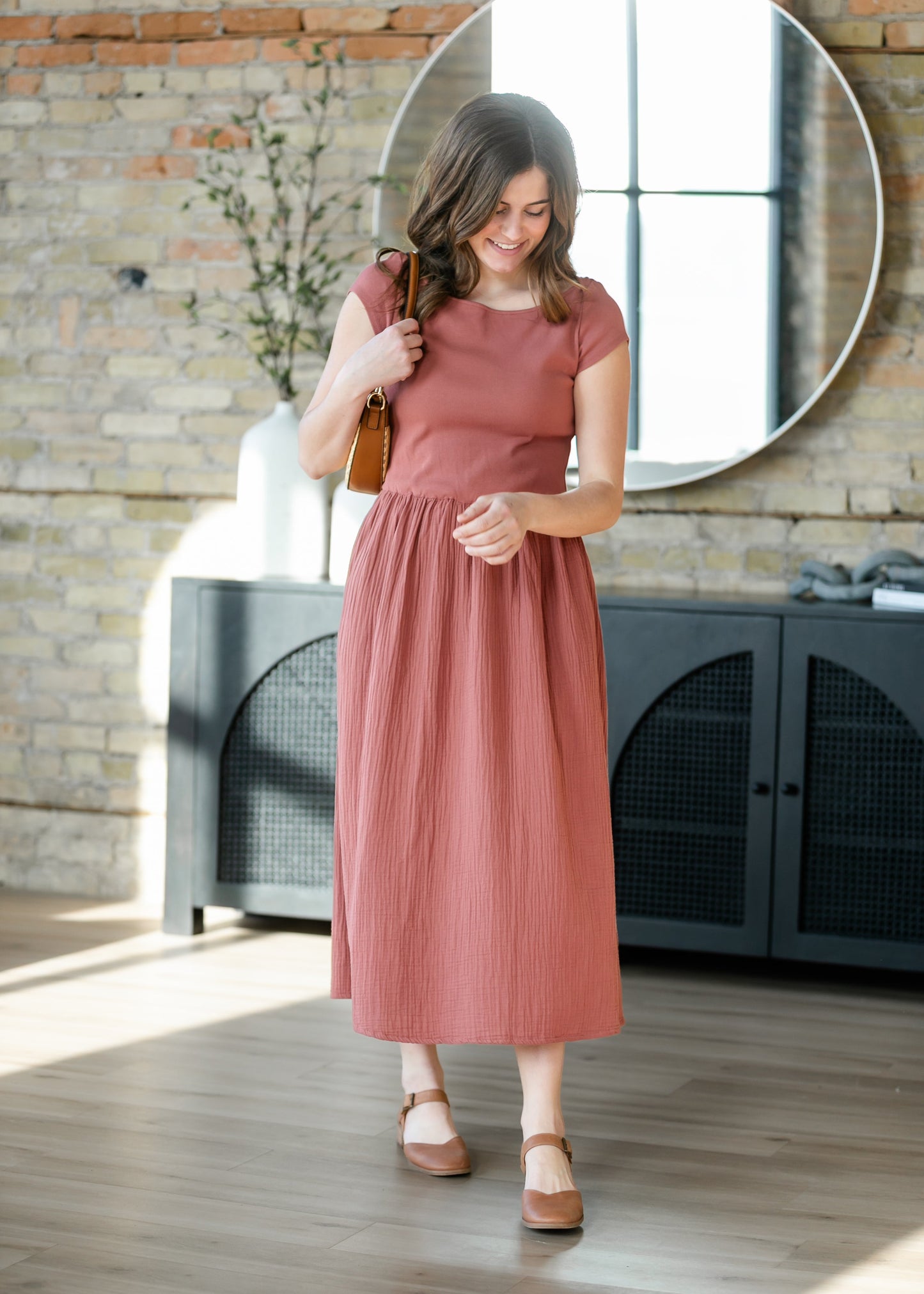 Cotton Boatneck Maxi Dress