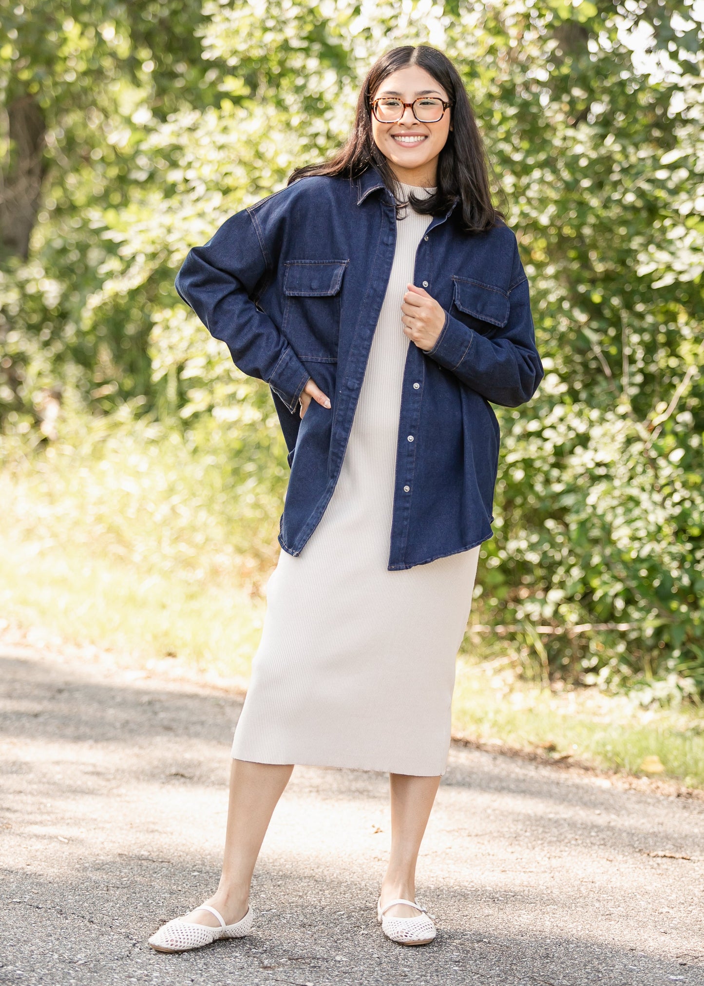 Dark Denim Button Up Top - FINAL SALE
