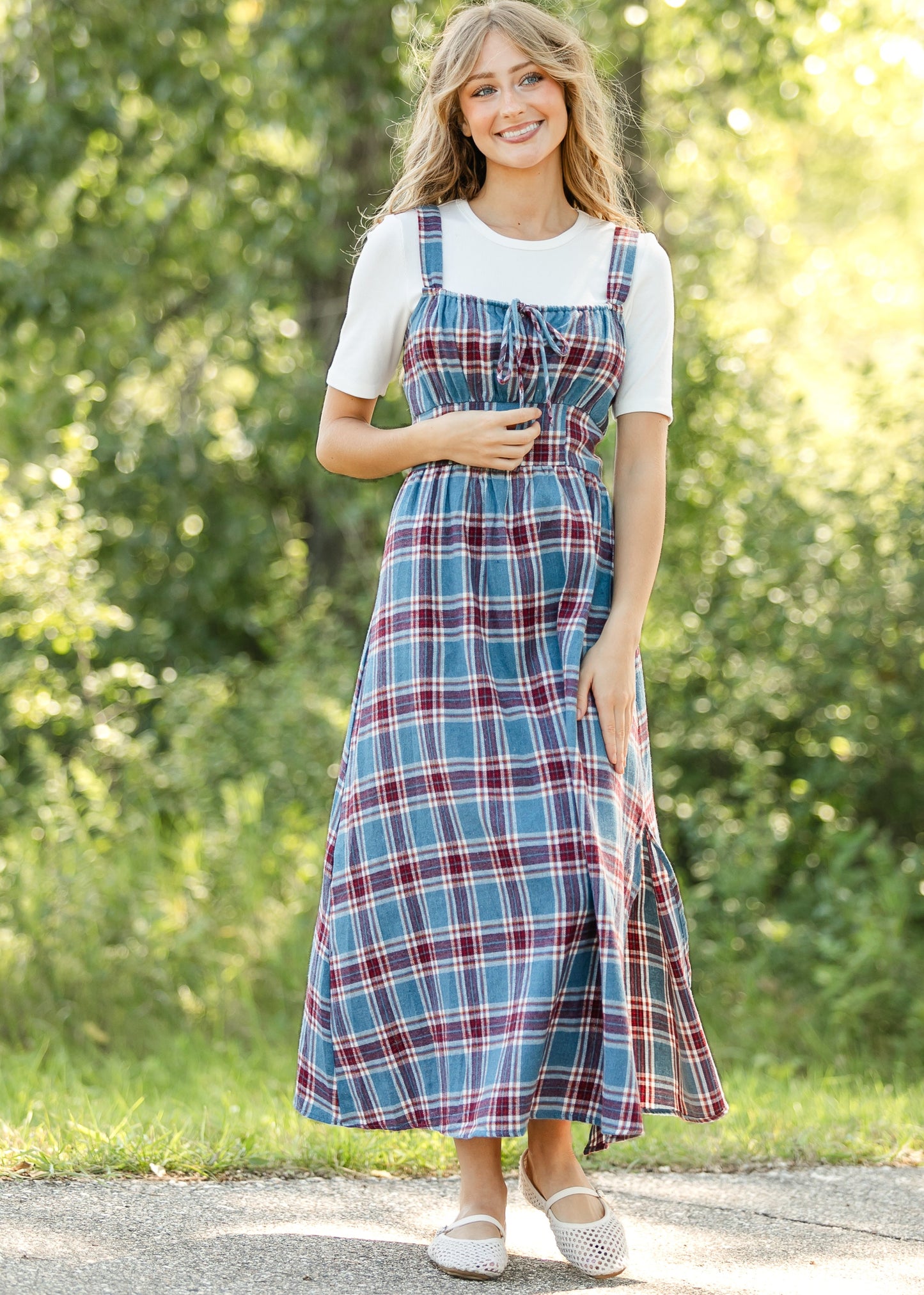 Flannel Cure Milkmaid Midi Dress - FINAL SALE