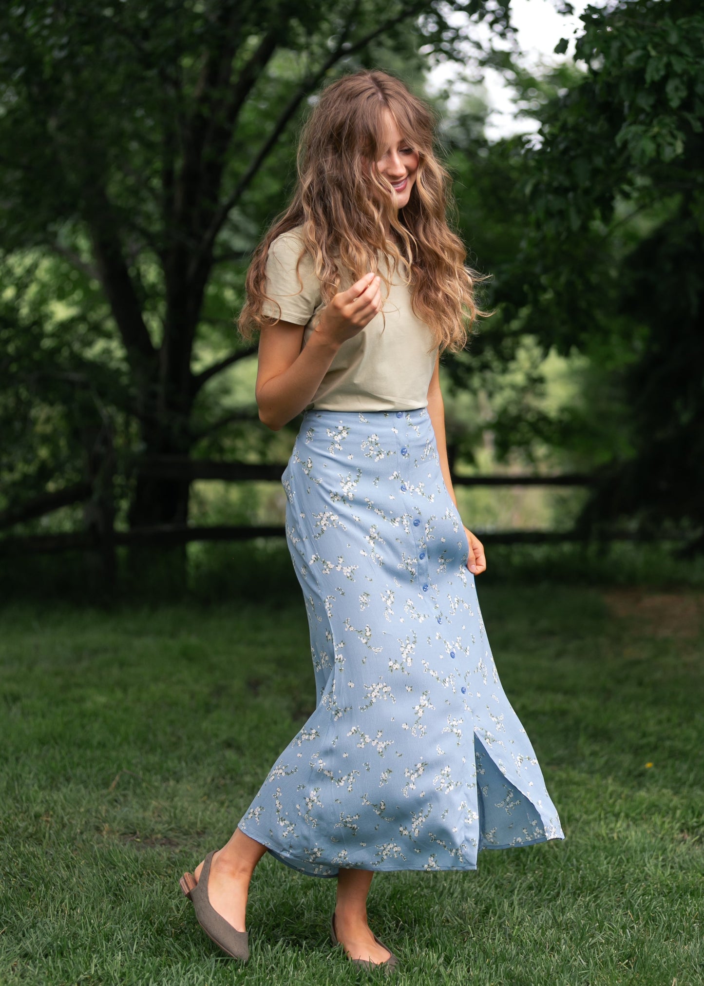 Floral Button Down Maxi Skirt - FINAL SALE