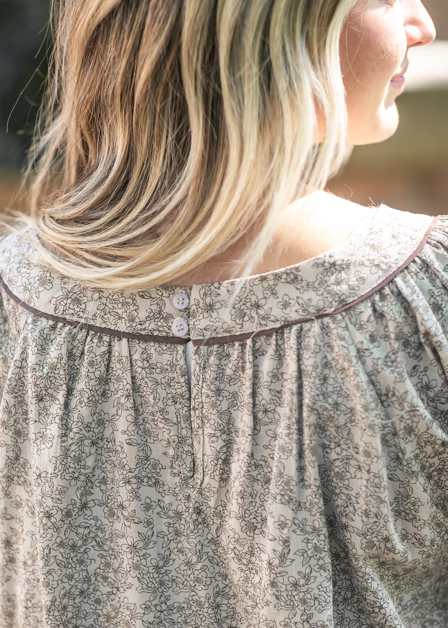 Floral Contrast Smocked Top - FINAL SALE