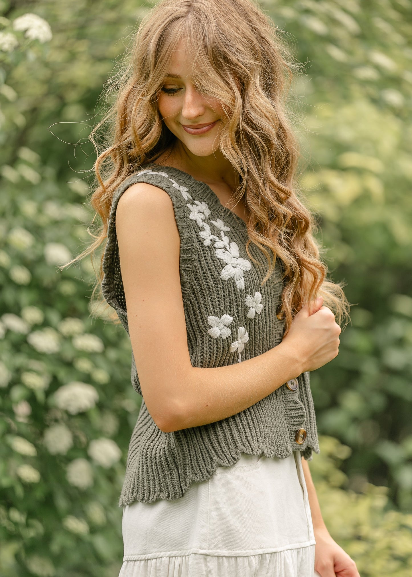 Flower Knit Sweater Vest - FINAL SALE