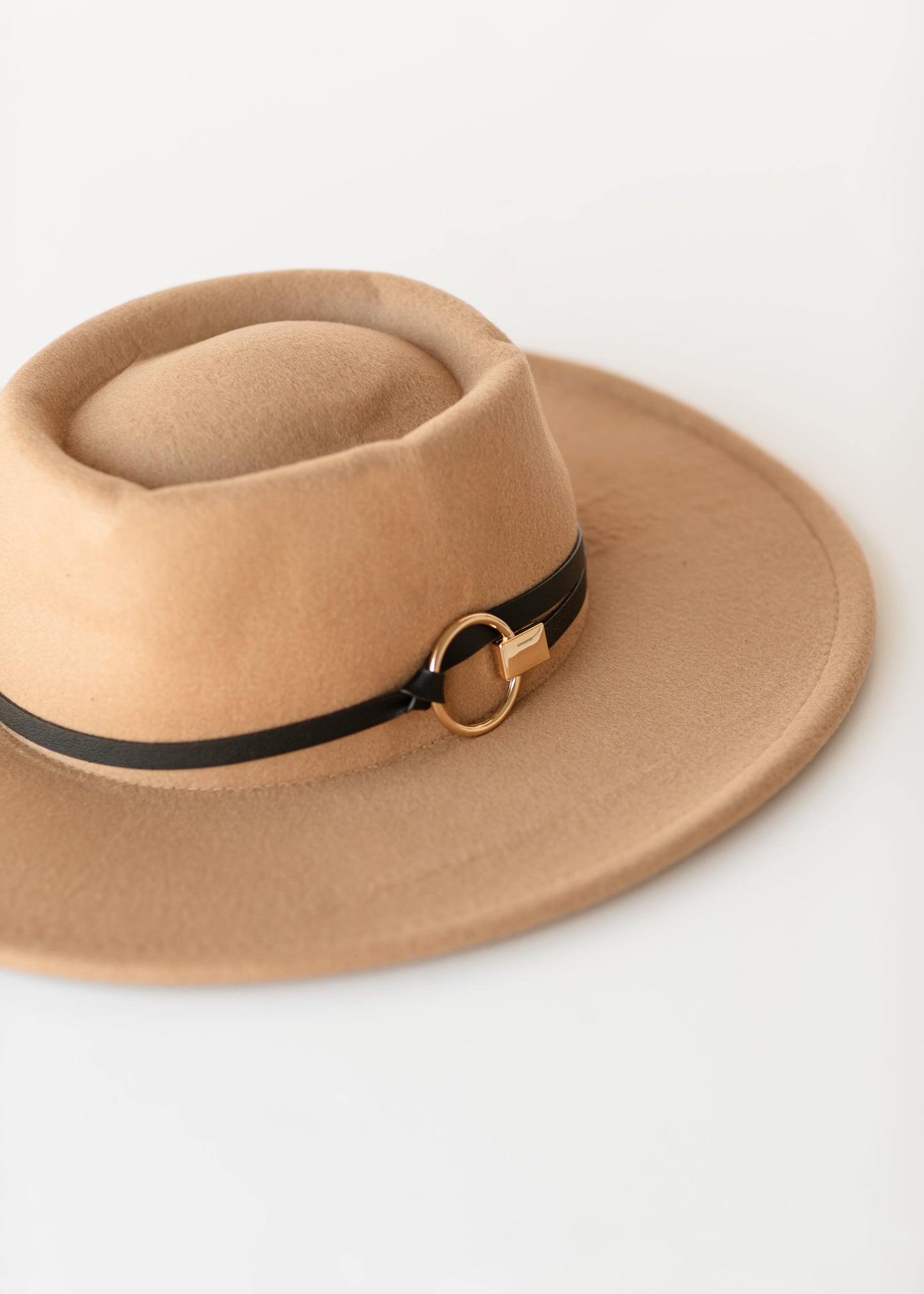 Gold Ring Buckle Wide Brim Bolero Hat - FINAL SALE
