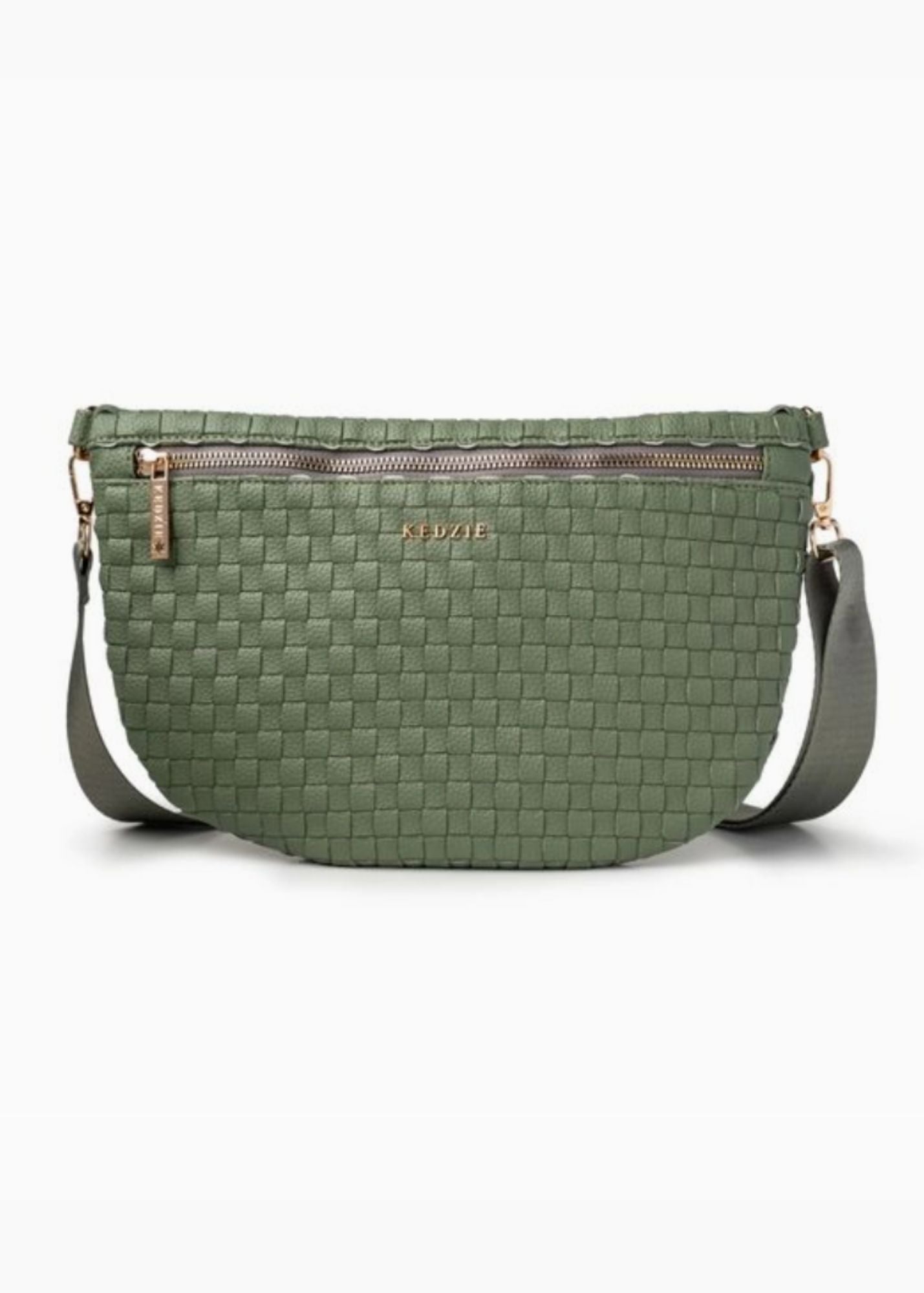 Green Terrace Woven Crossbody Bag