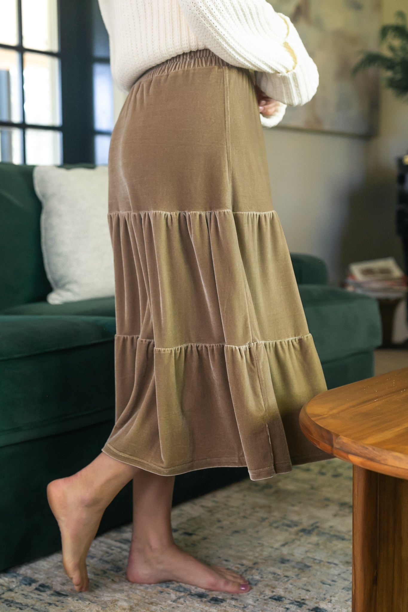 Harlow Velvet Tiered Midi Skirt - FINAL SALE