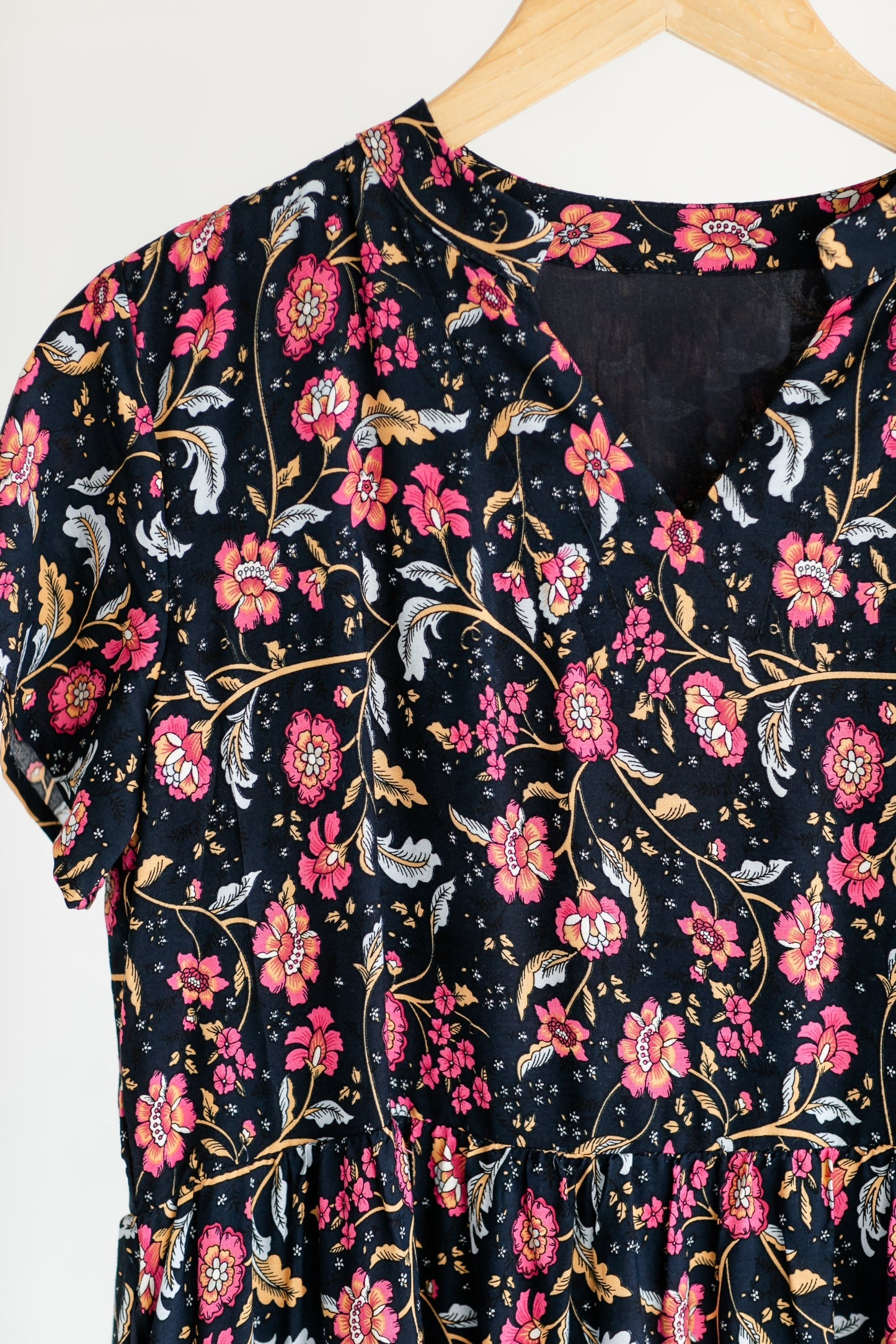 Jaydrien Floral Flutter Sleeve Midi Dress - FINAL SALE