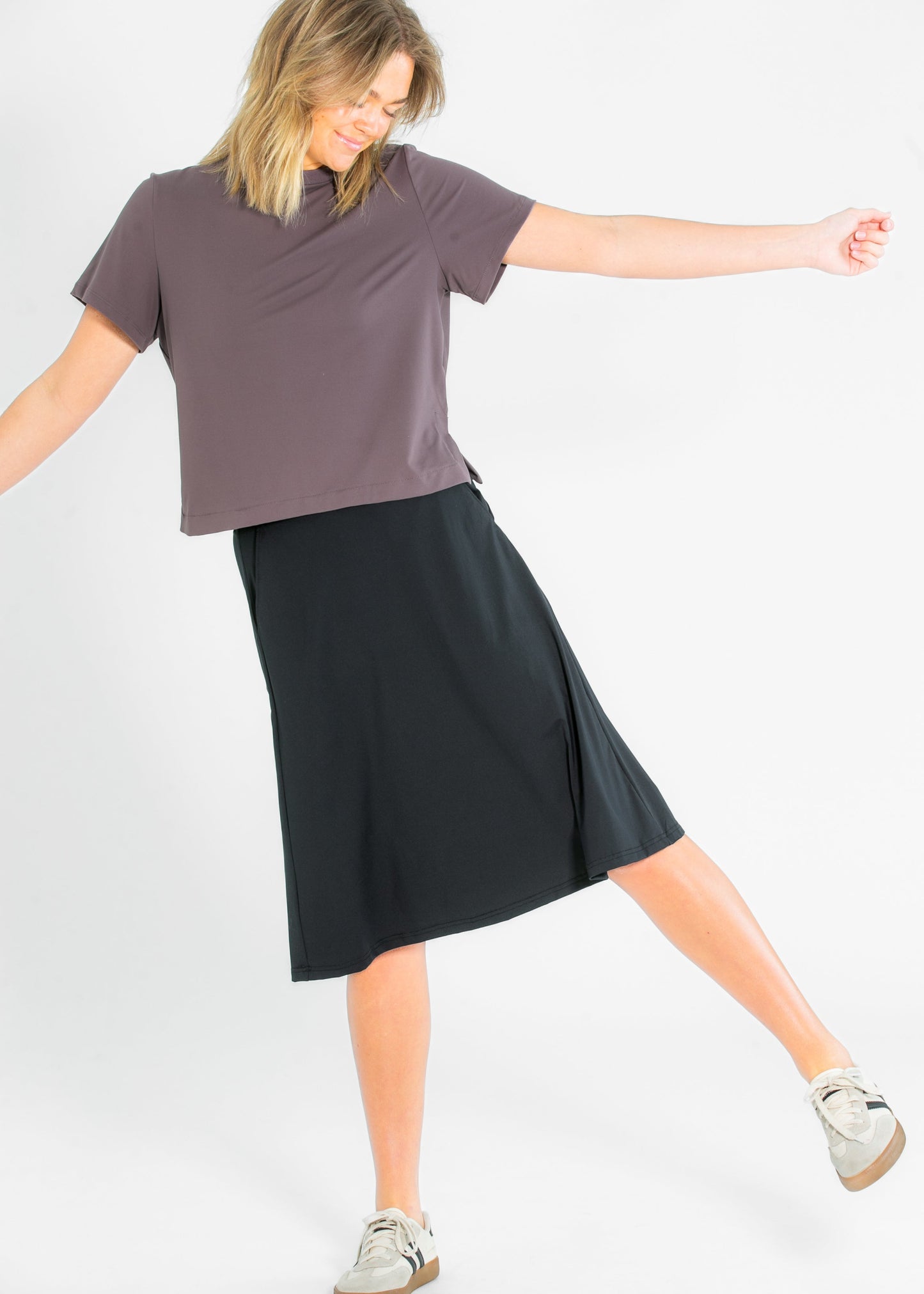 Jo Lightweight Active A-Line Midi Skirt - FINAL SALE