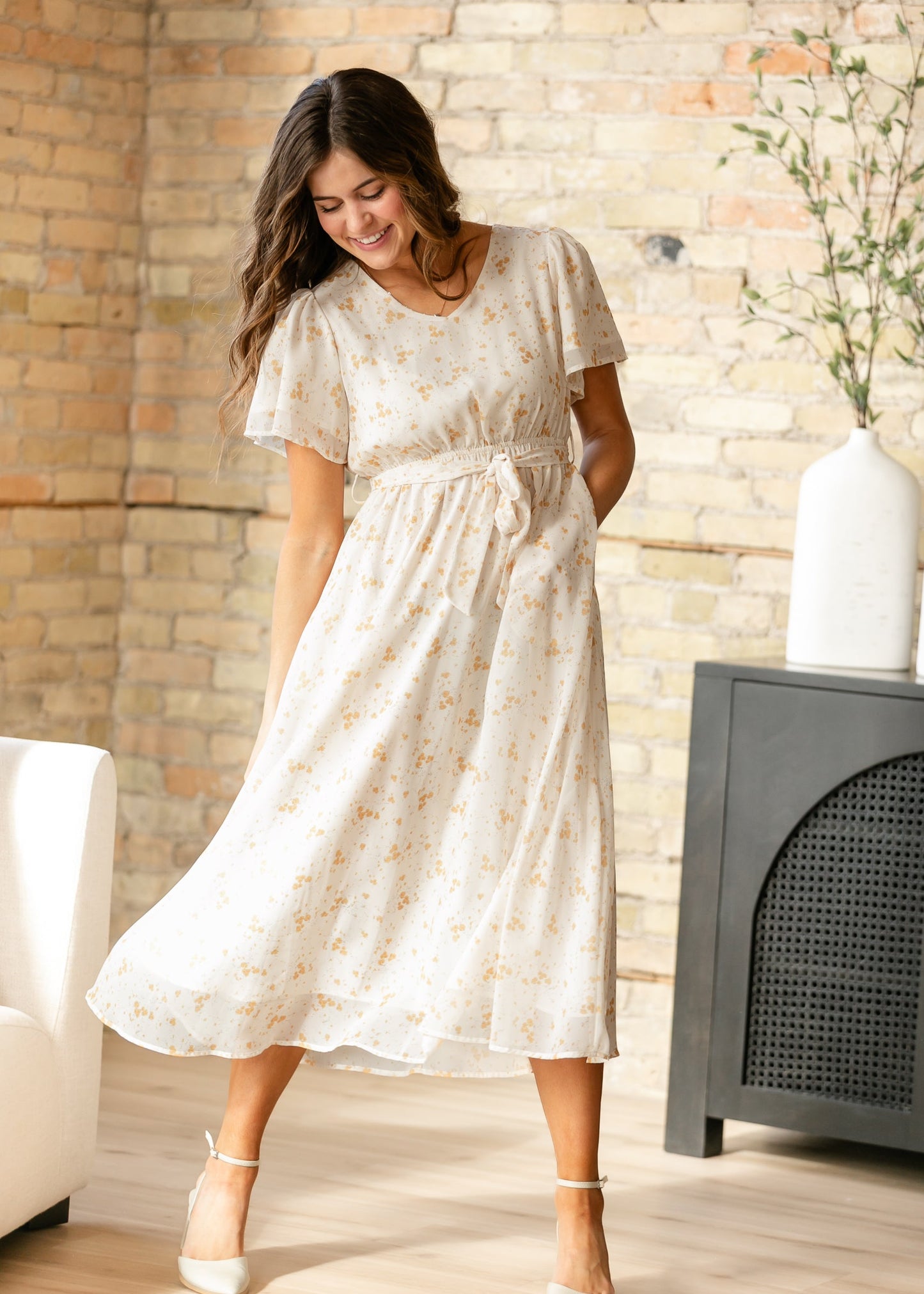 Lilia Flutter Sleeve Maxi Dress