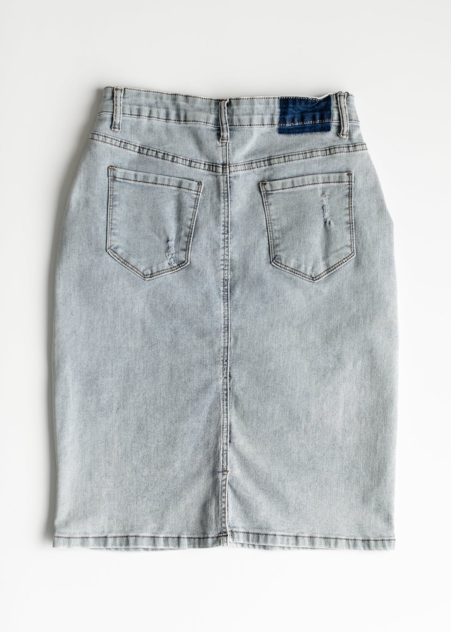 Maelia Distressed Denim Midi Skirt - FINAL SALE