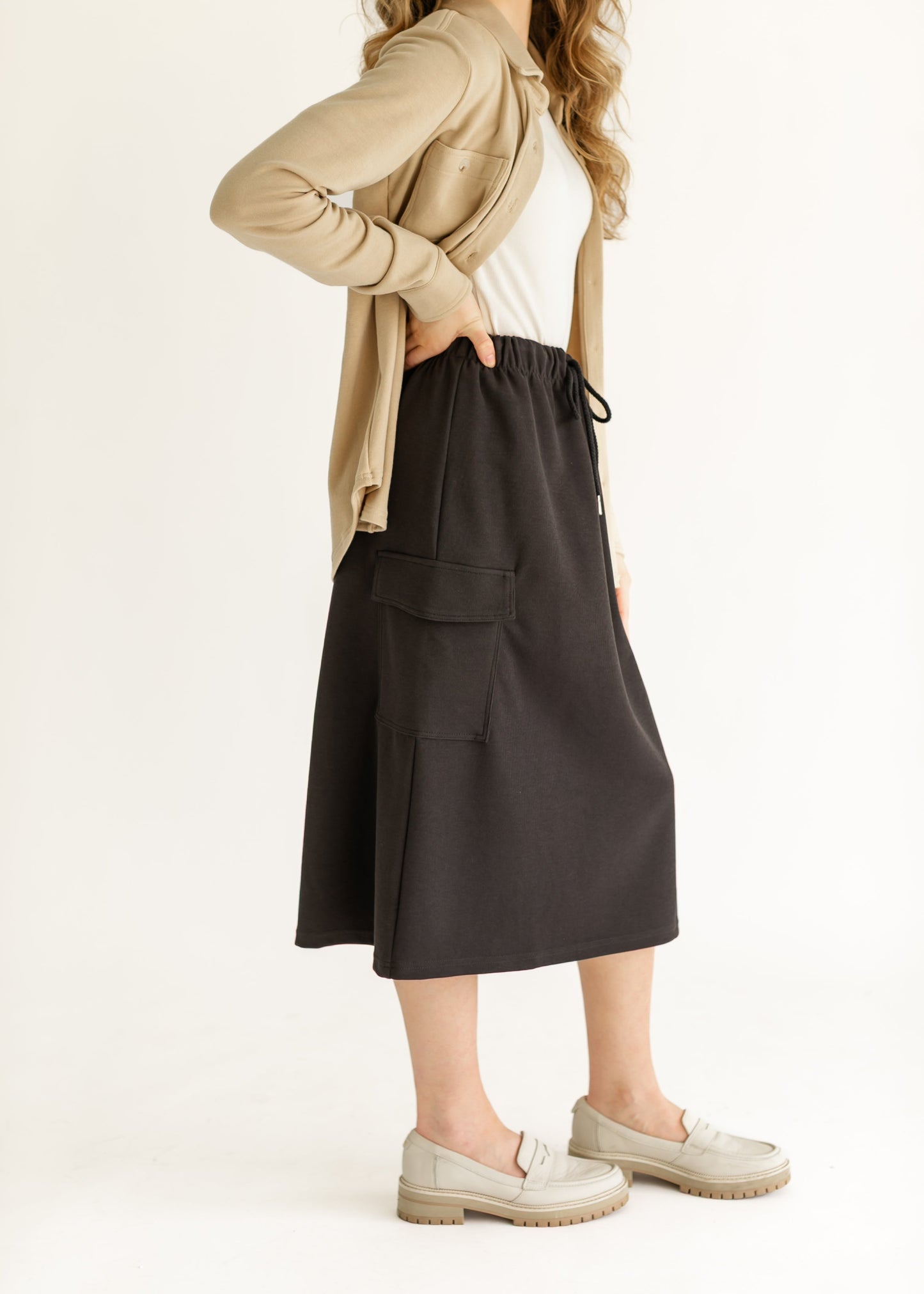 Mazie Midi A-line Cargo Skirt - FINAL SALE