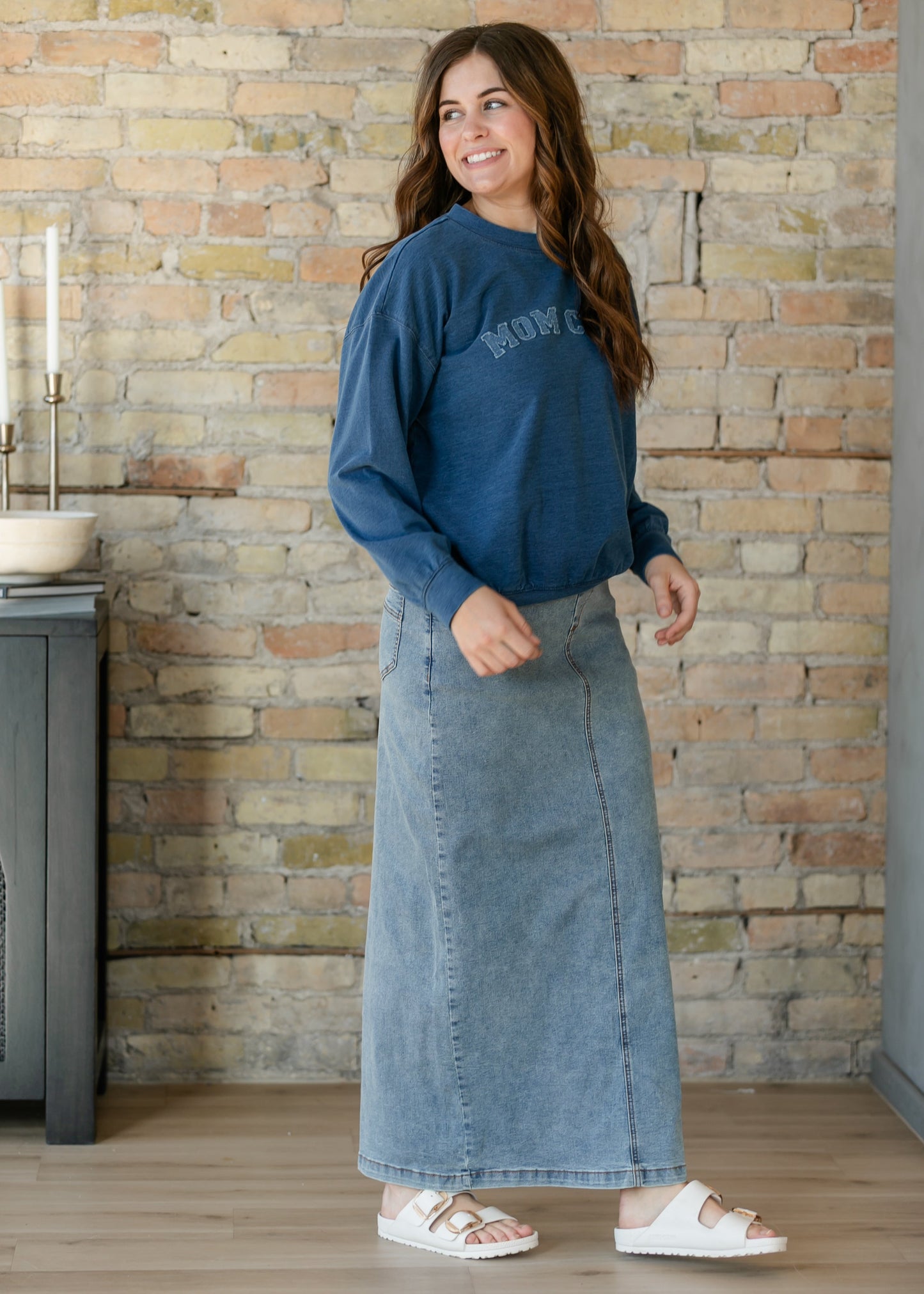 Mom Club Crewneck Knit Top