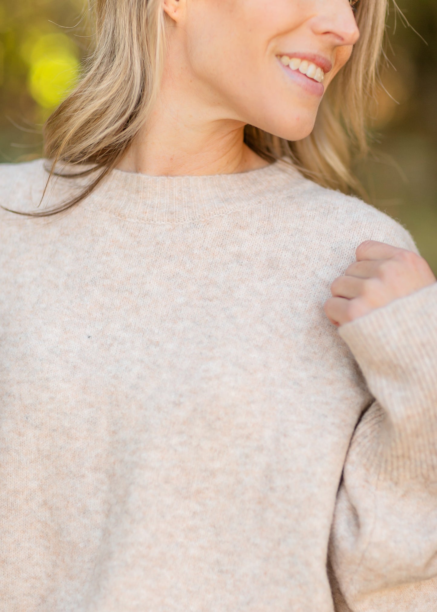 Emery Crewneck Heather Oat Sweater - FINAL SALE
