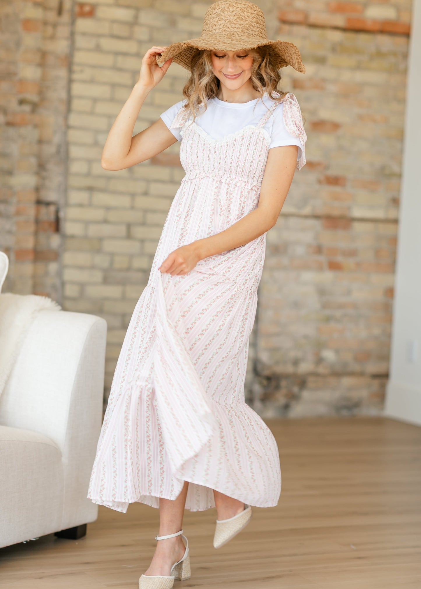Print Mix Tie Strap Maxi Dress - FINAL SALE