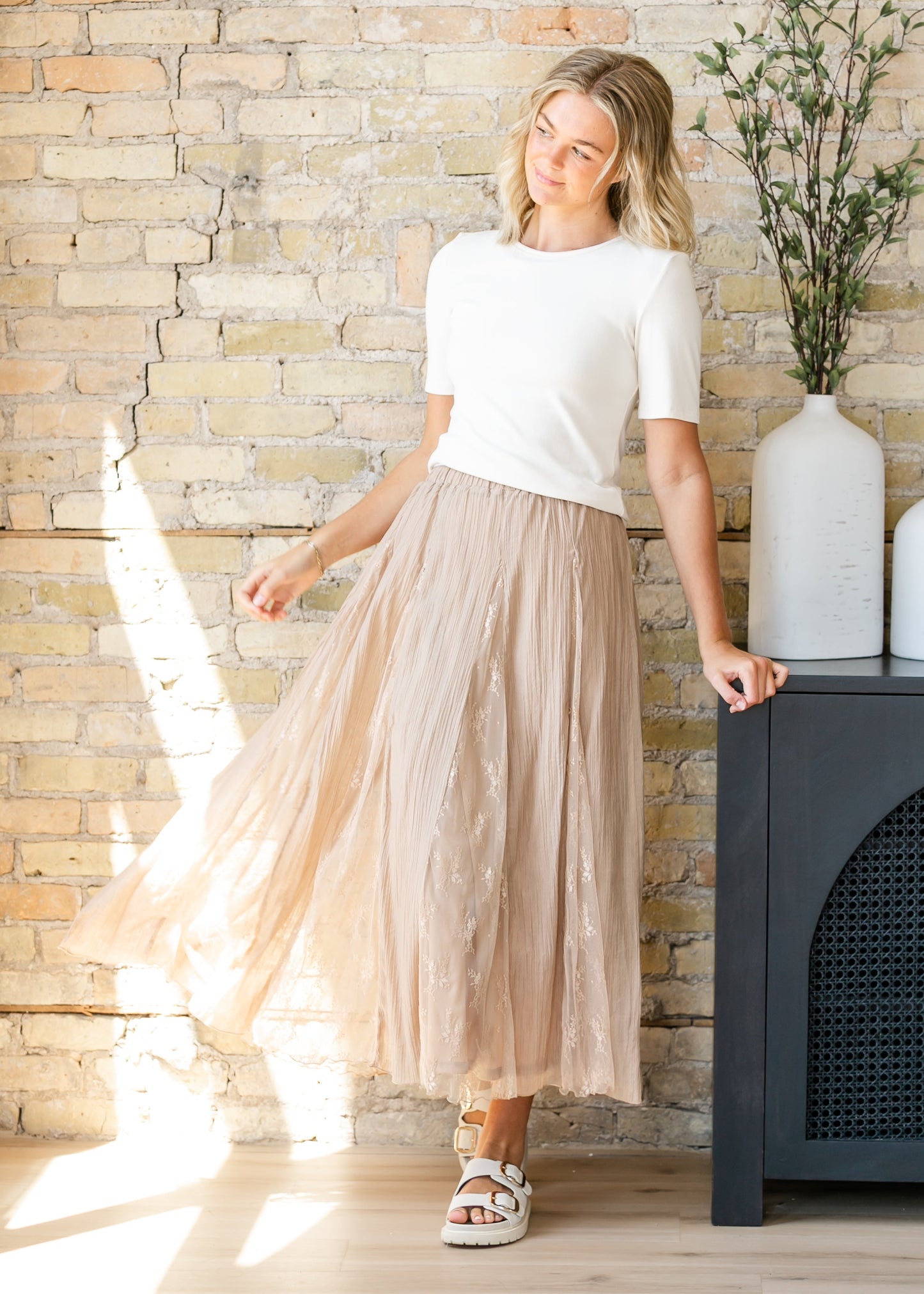Printed Floral Lace Maxi Skirt - FINAL SALE