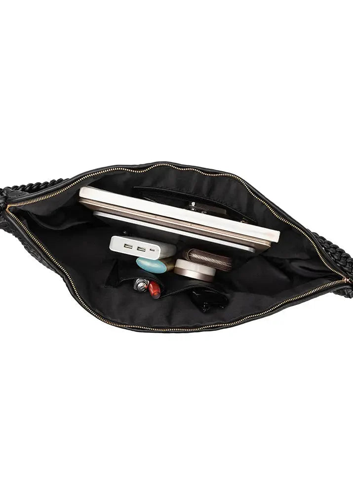 Raquel Recycled Black Laptop Shoulder Bag