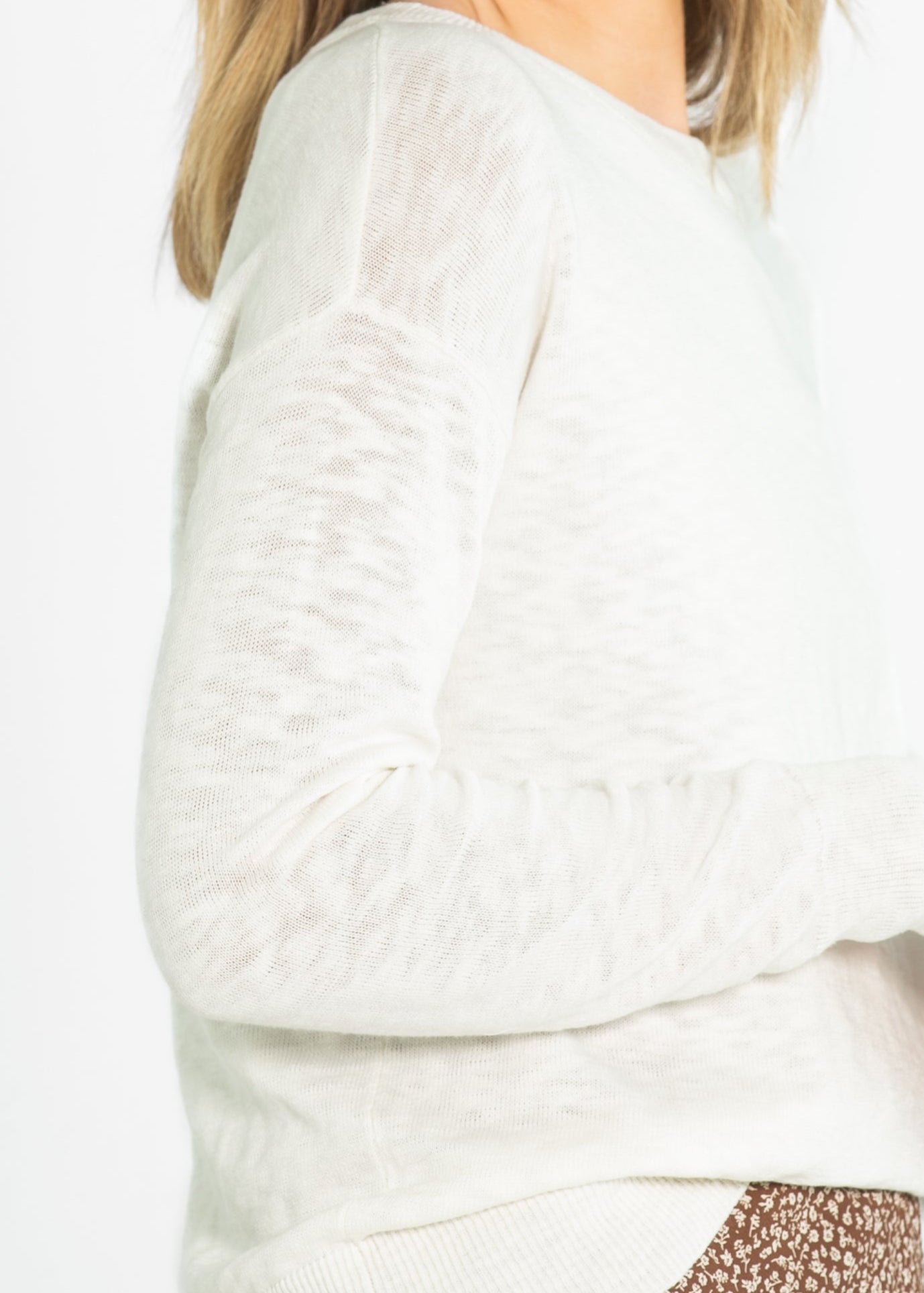 Relaxed Fit Cotton Slub Sweater - FINAL SALE