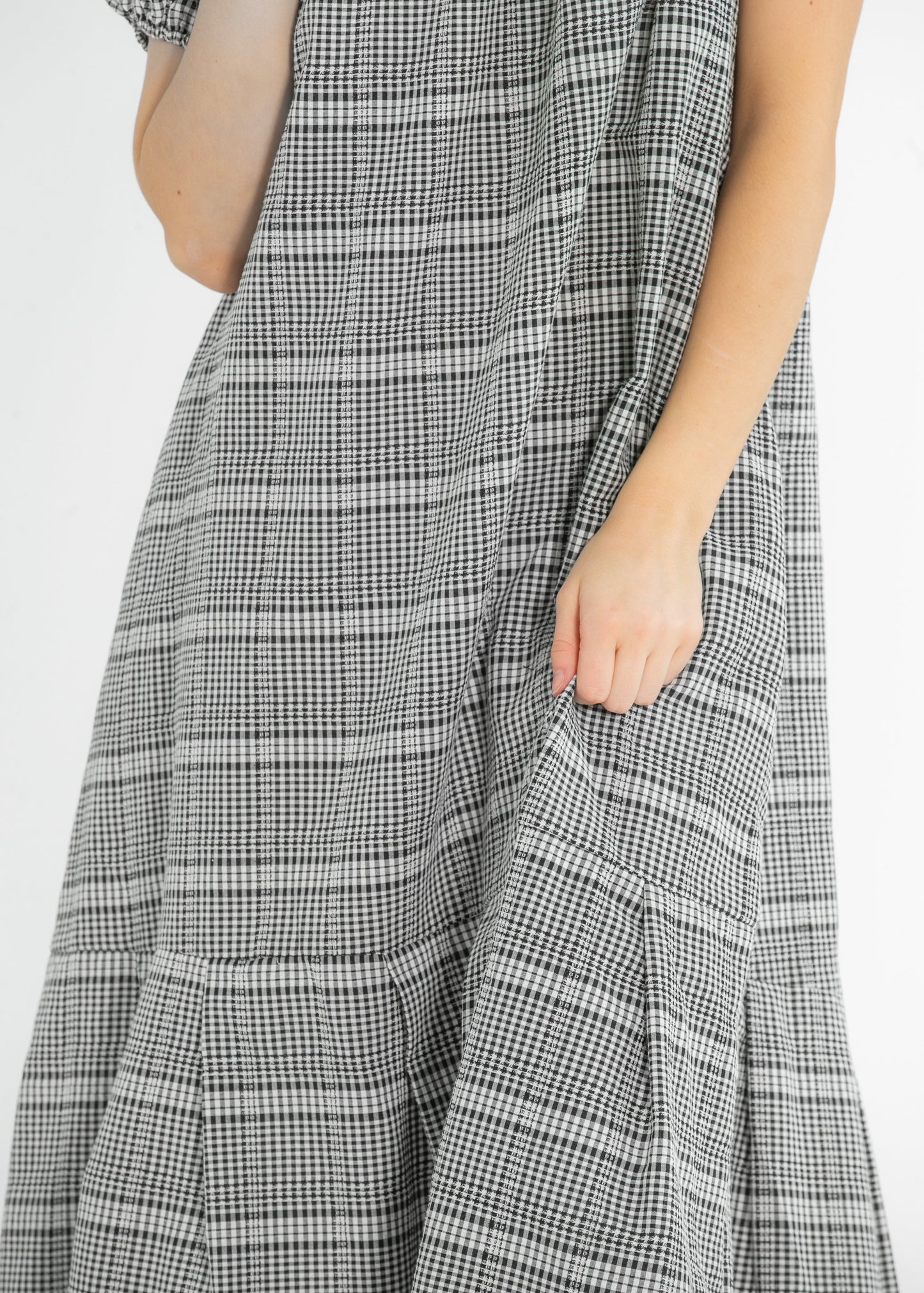 Riley Black Checkered Short Sleeve Dress - FINAL SALE