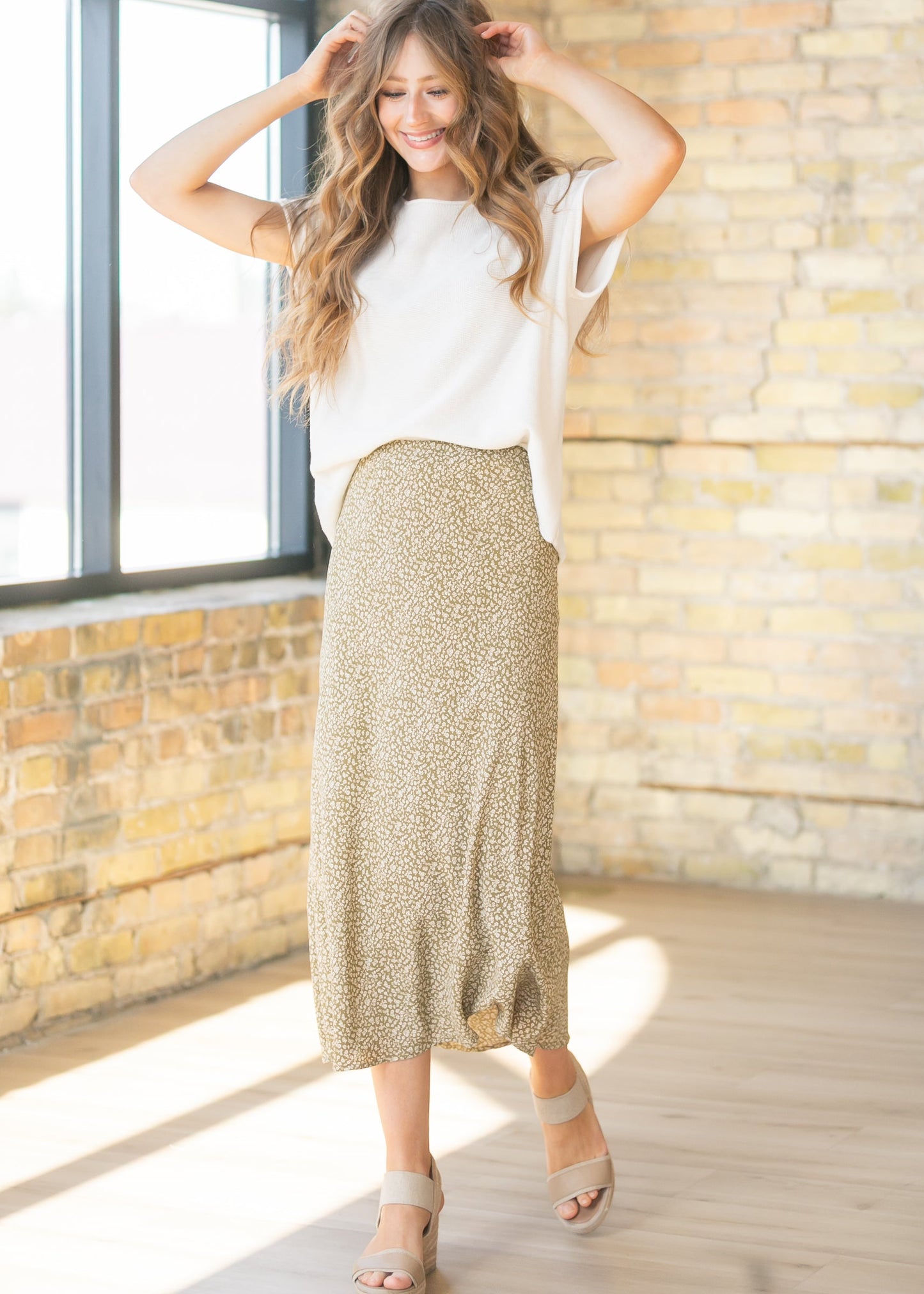 Rolled Seam Knit Sweater Tee