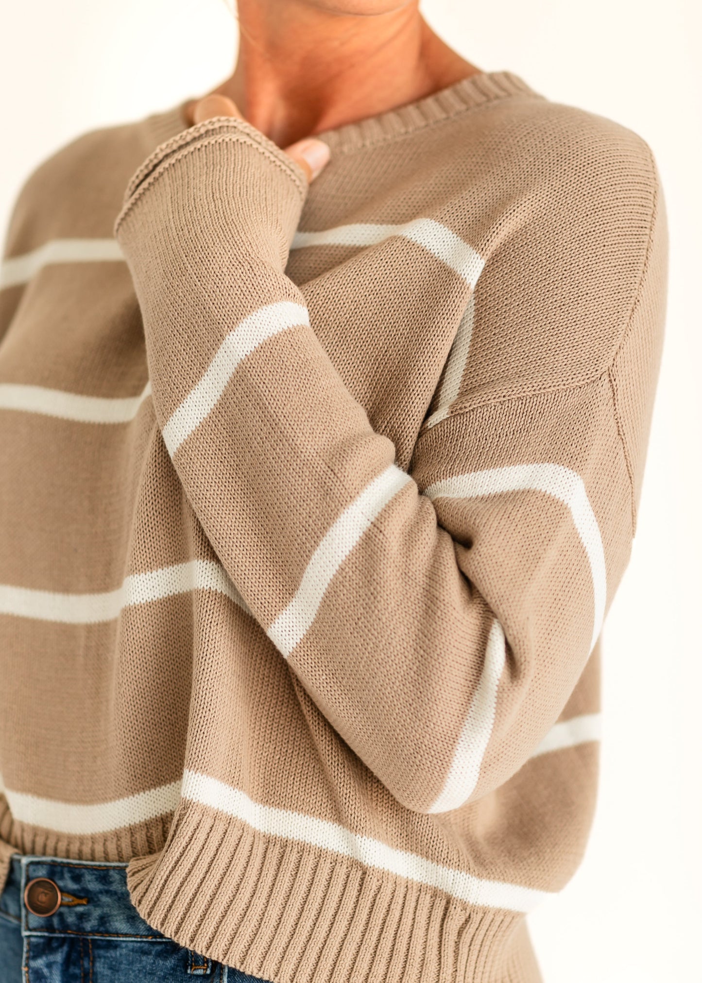 Sienna Latte Stripe Sweater - FINAL SALE