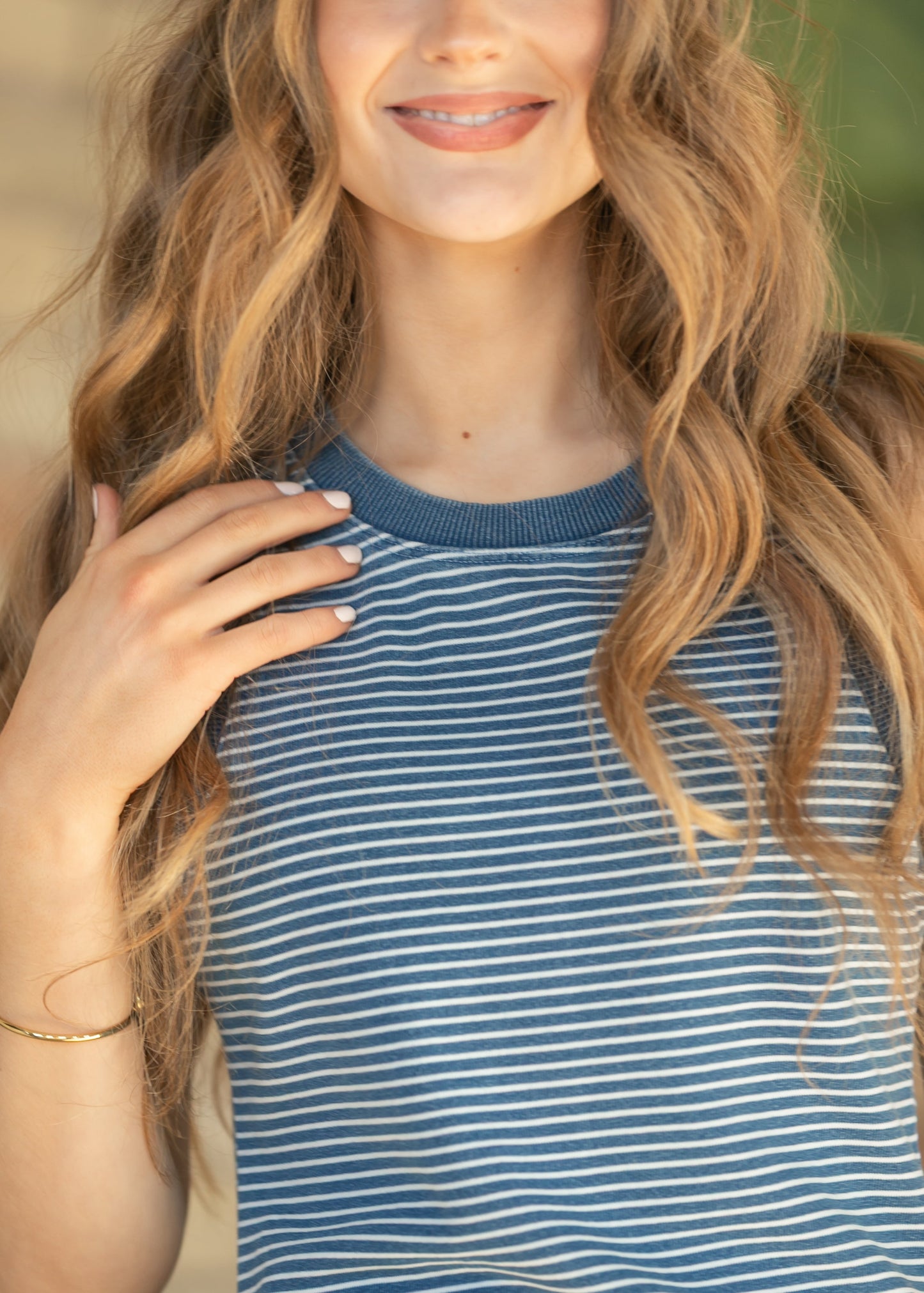 Sleeveless Washed Stripe Maxi Dress