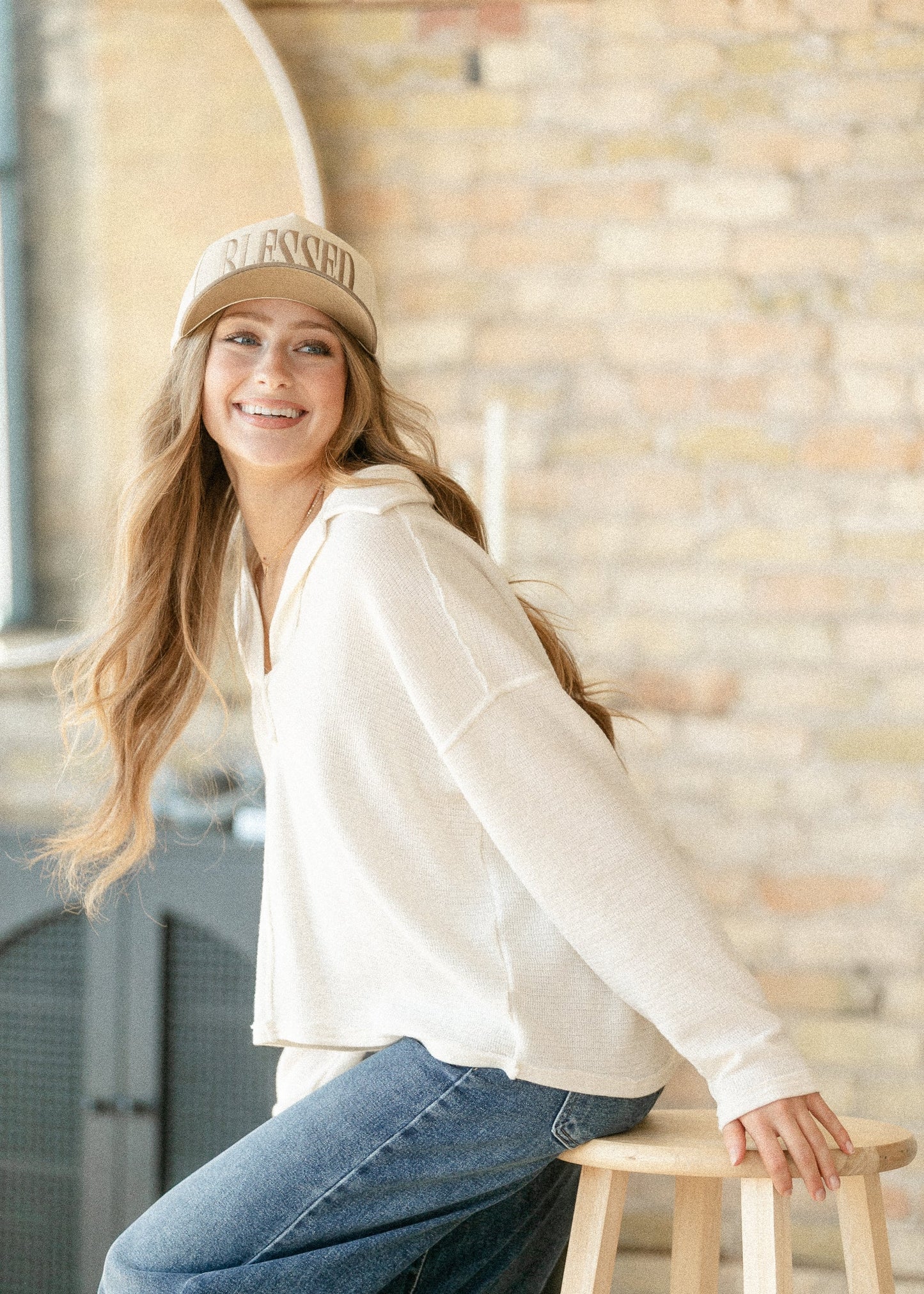 Soft Textured Knit Long Sleeve Polo