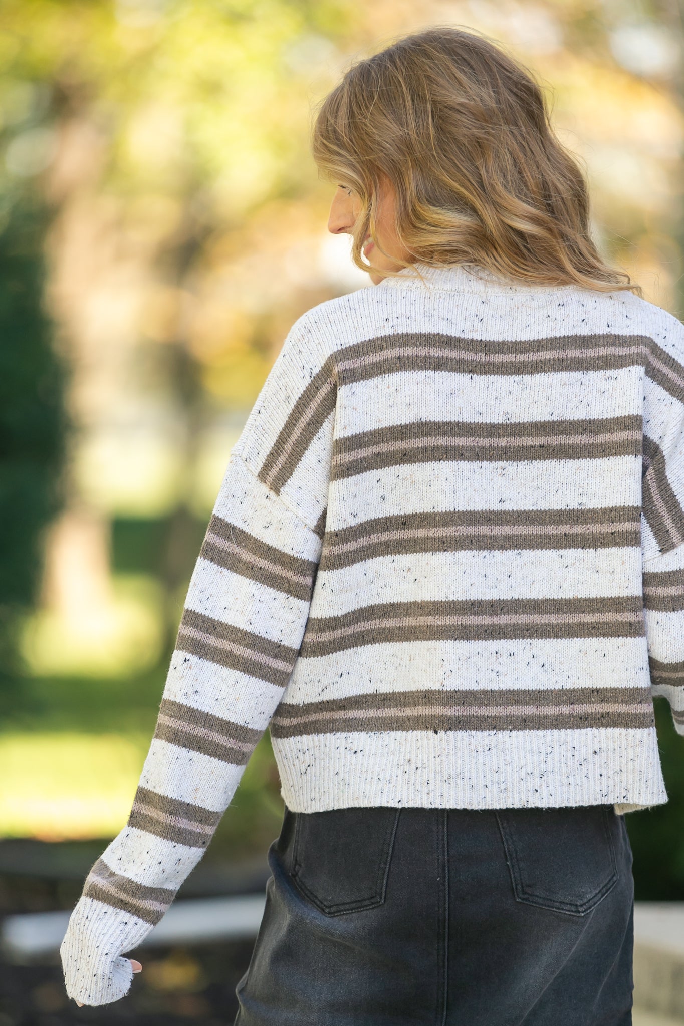 Stripe Crewneck Knit Sweater