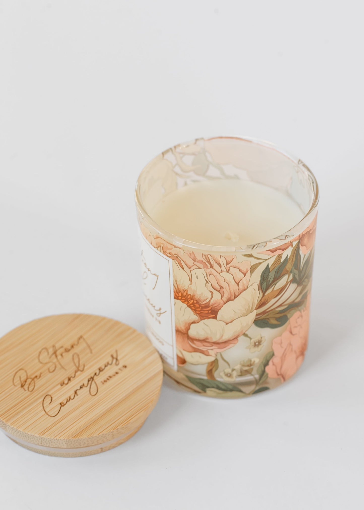 Strong & Courageous Lidded Glass Candle