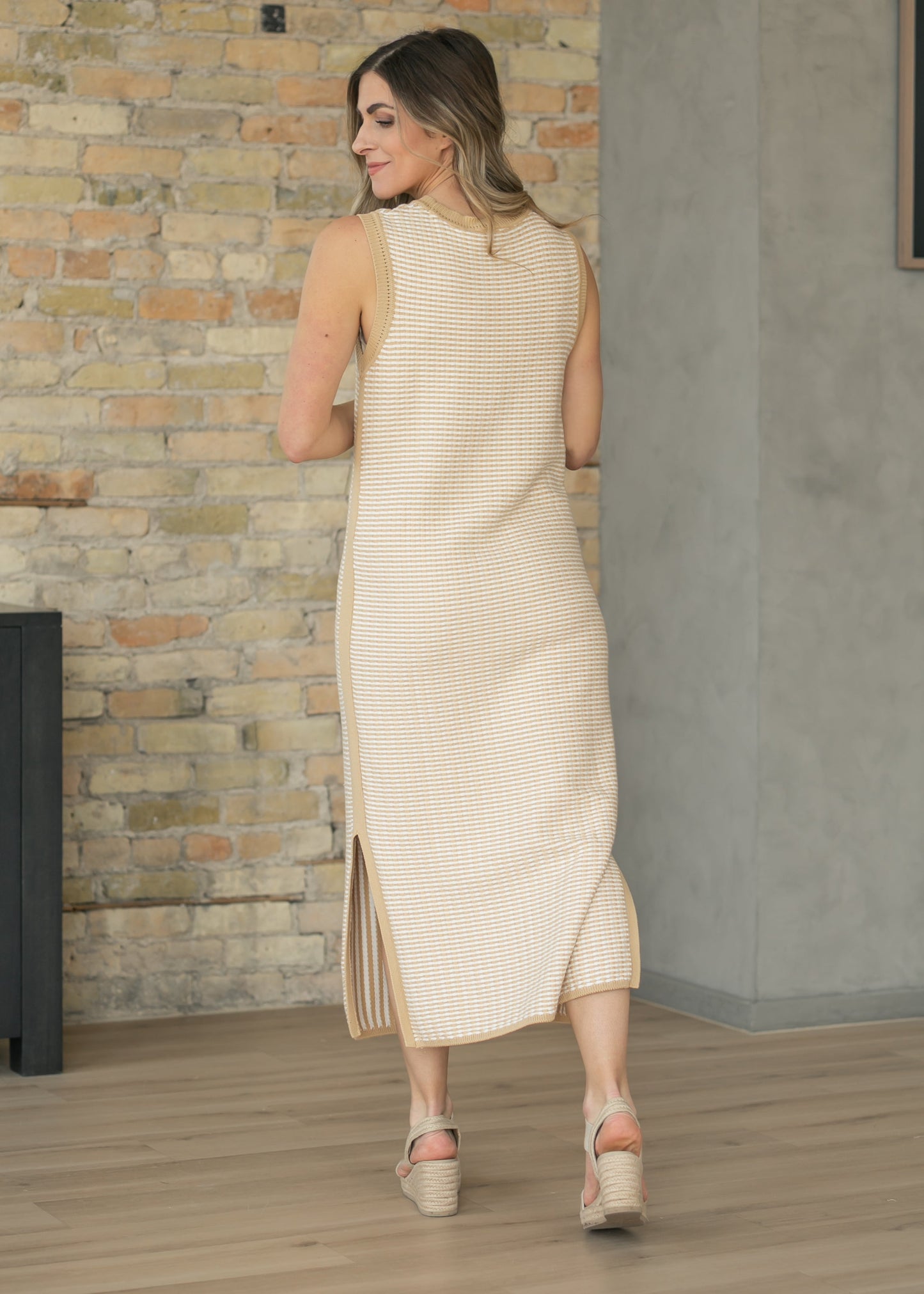 Varley® Tan Aoife Knit Maxi Dress