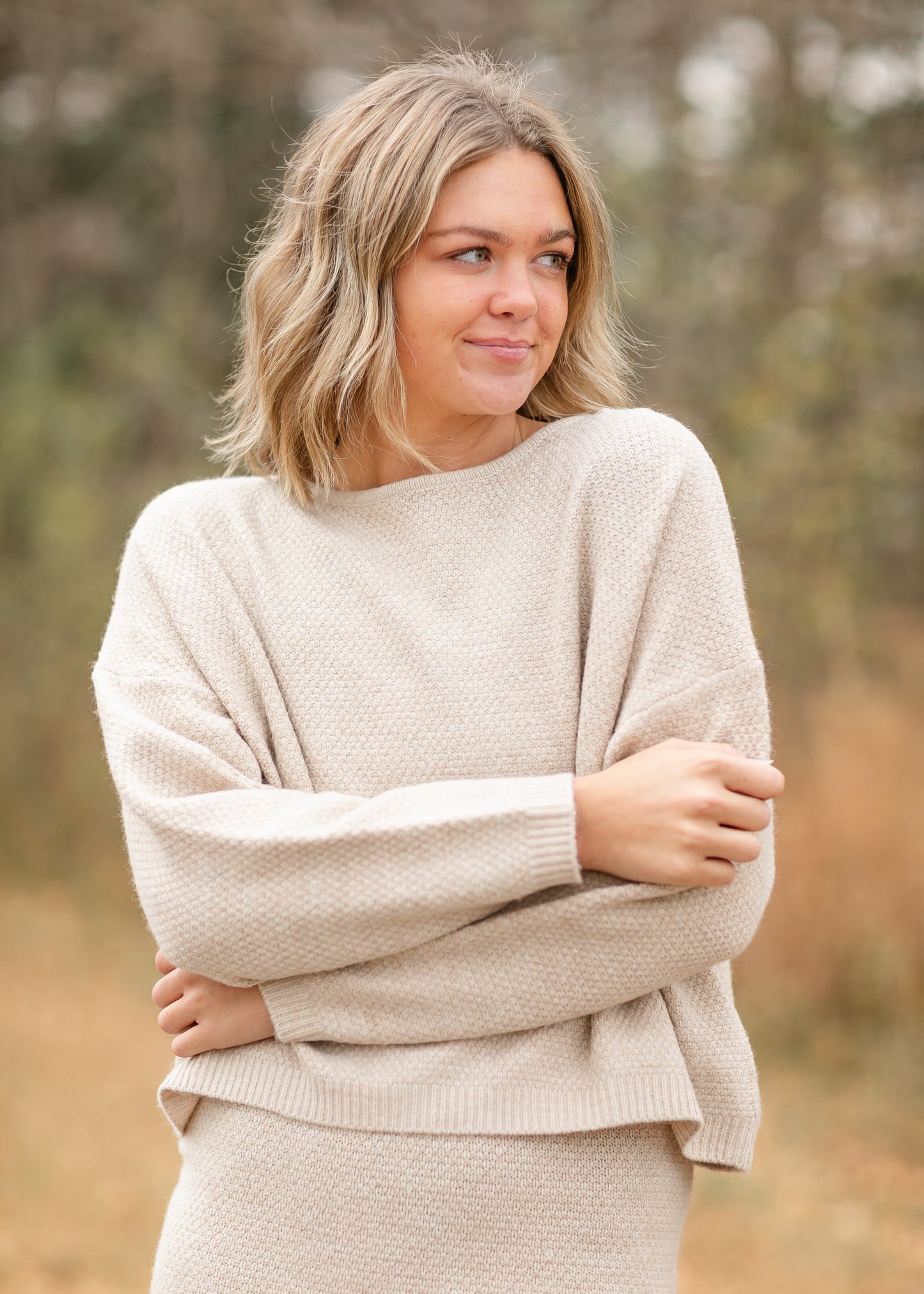 Waffle Knit Batwing Top - FINAL SALE