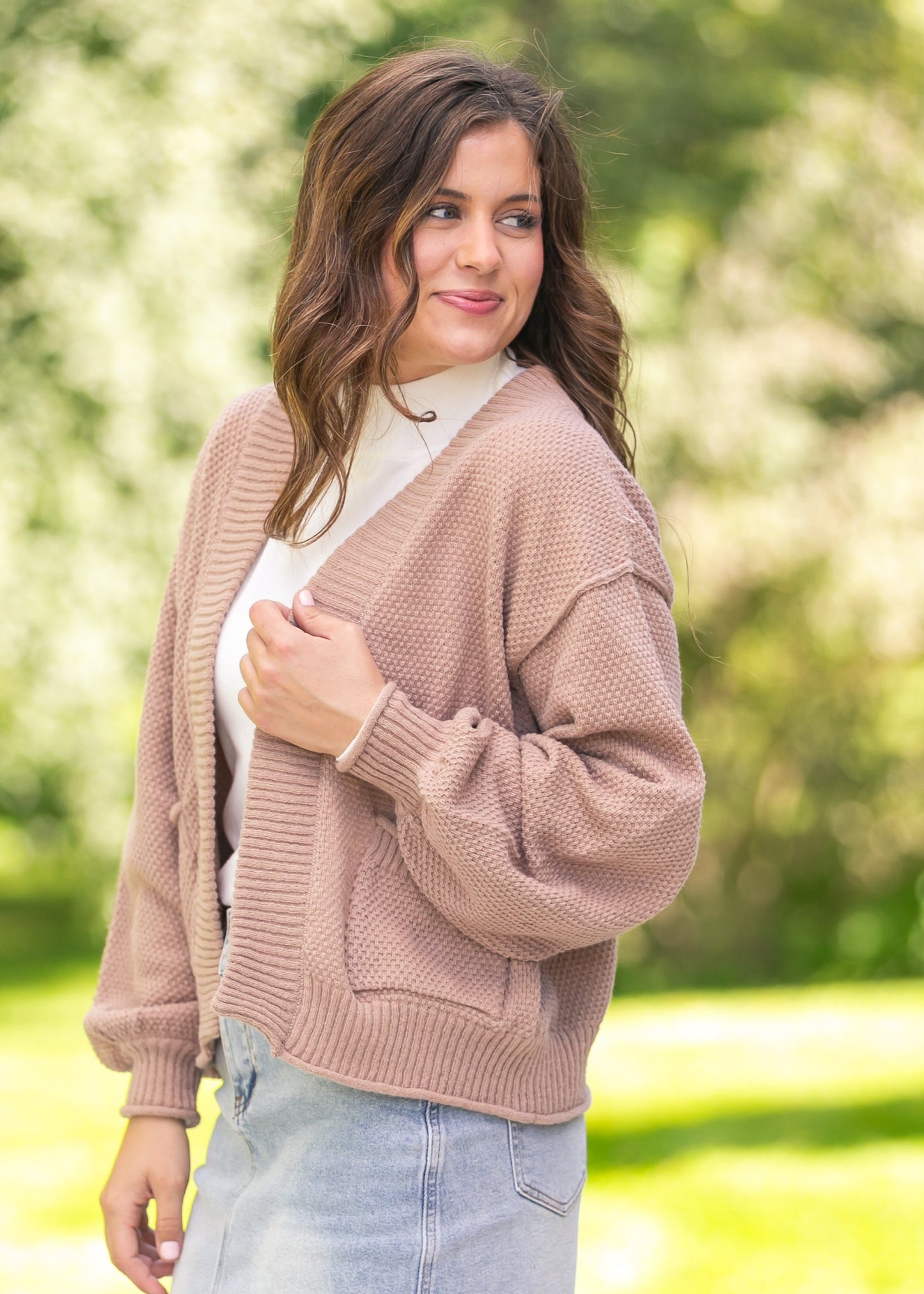 Waffle Knit Open Cardigan - FINAL SALE