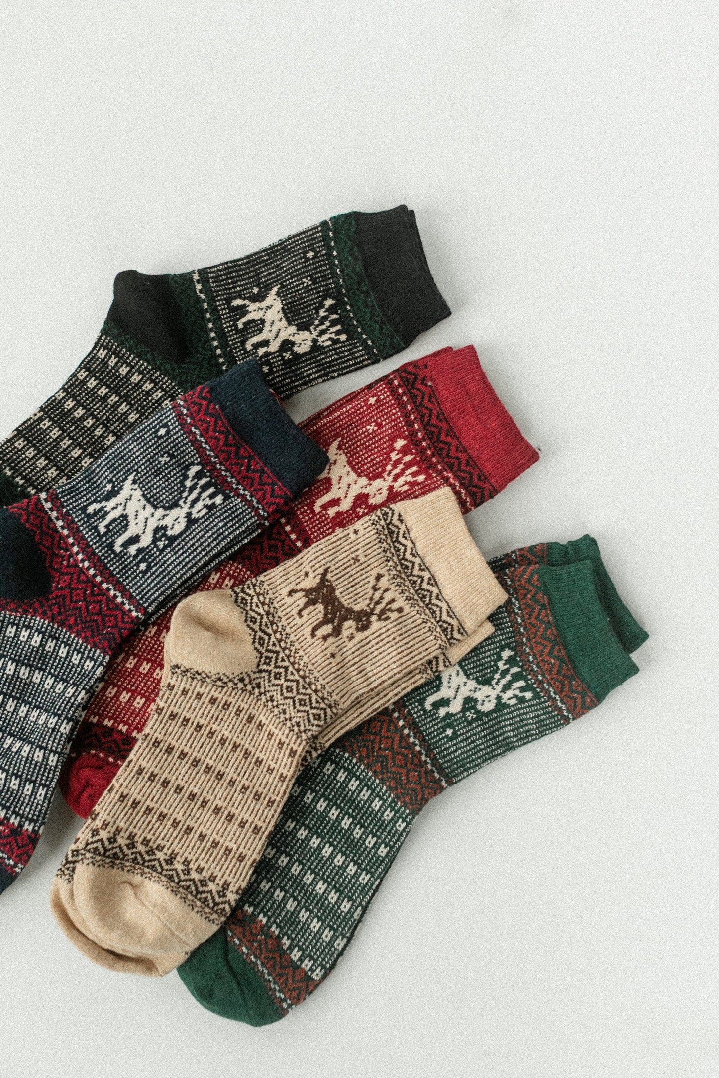 Warm Elk Christmas Crew Socks - FINAL SALE