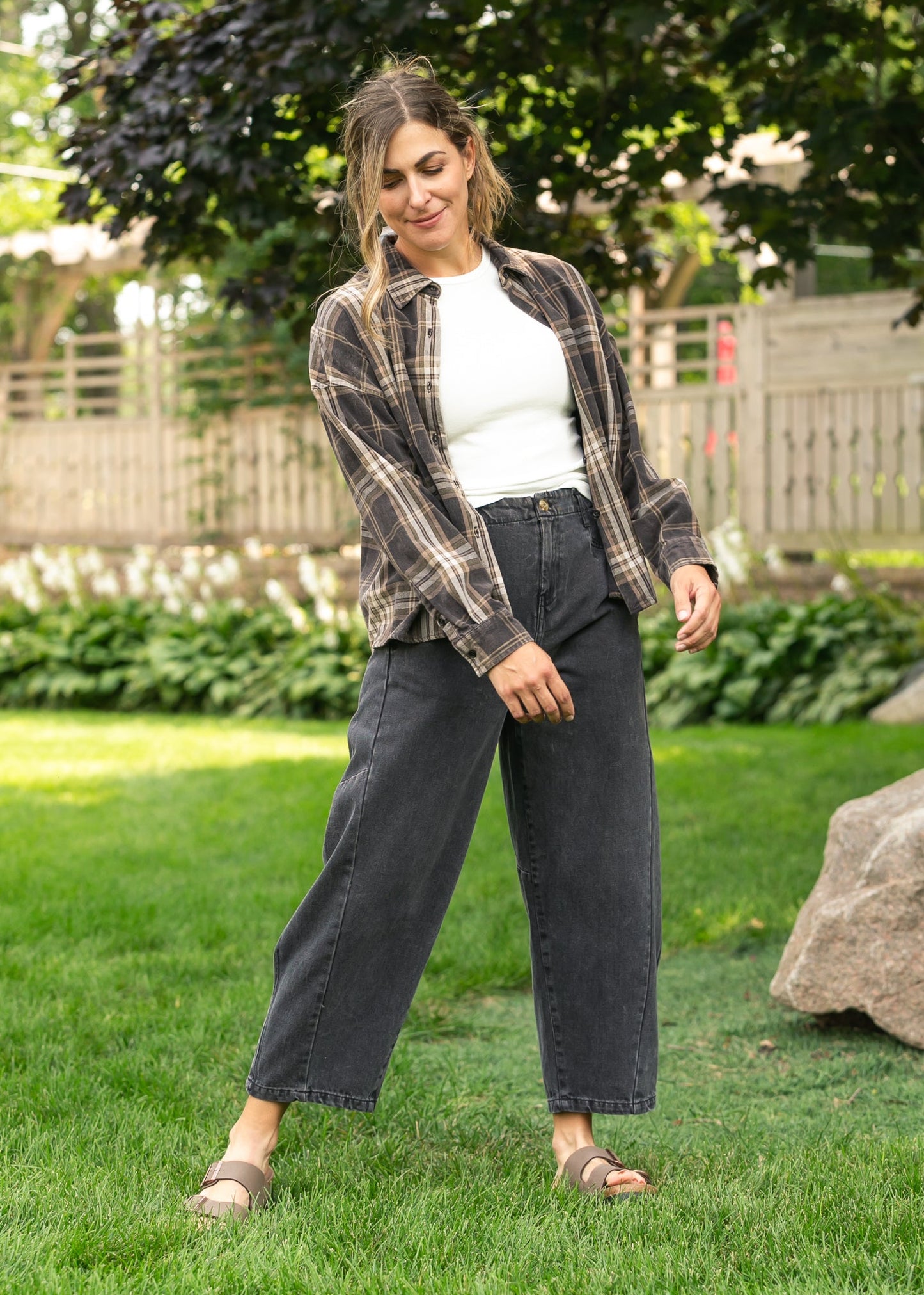 Wide Leg Denim Capri Pants - FINAL SALE