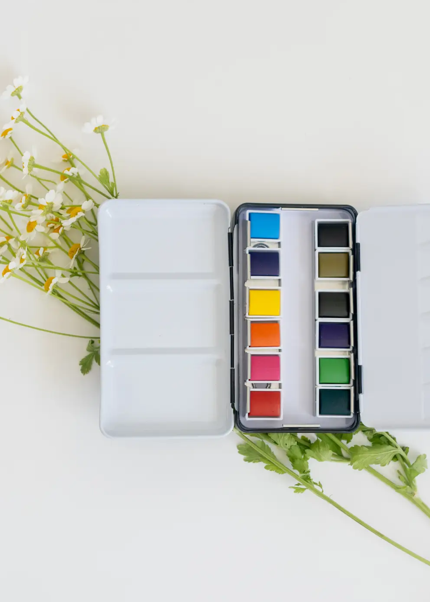 12 Color Mini-Travel Watercolor Paint Palette