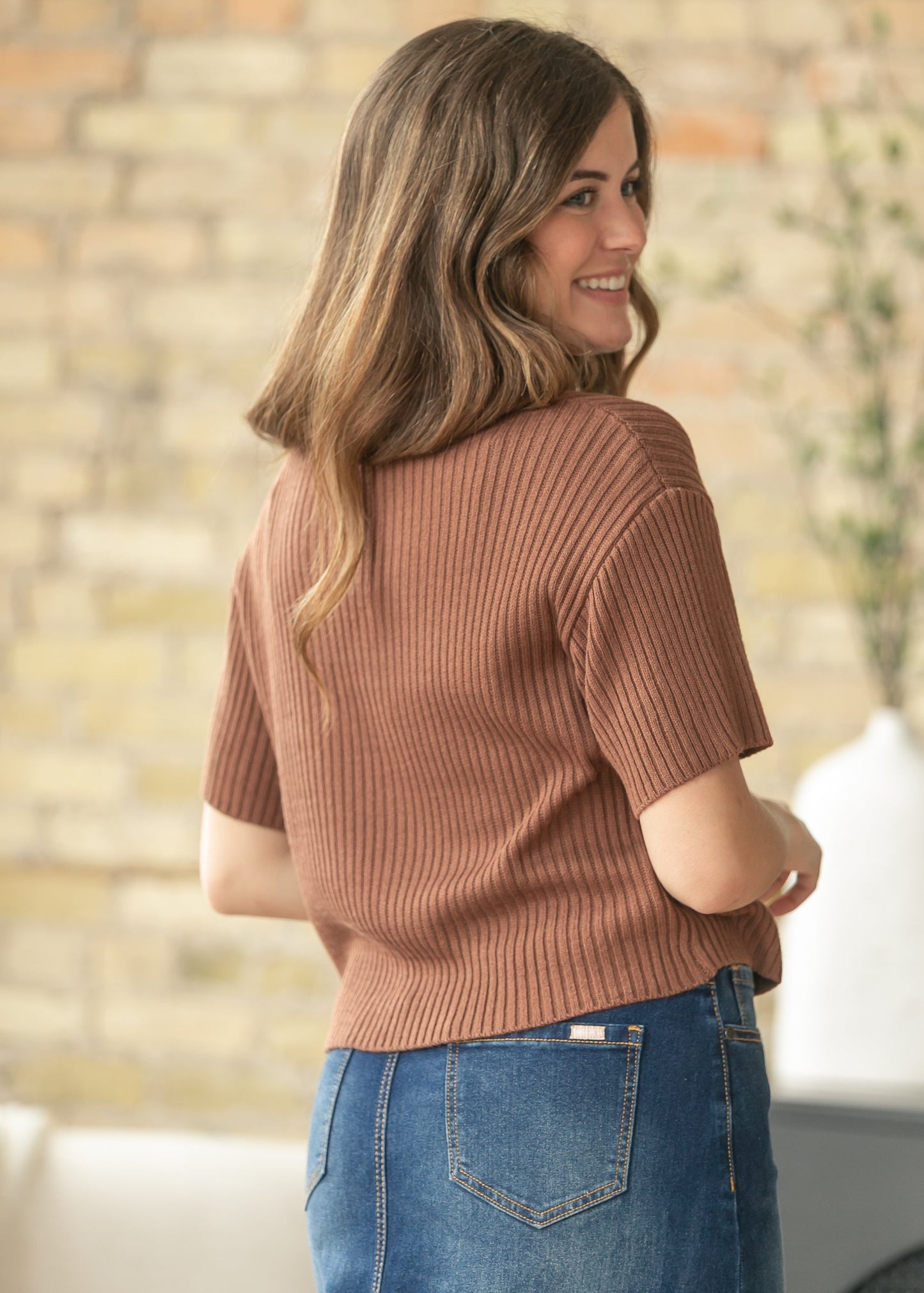 Short Sleeve Single Button Cardigan