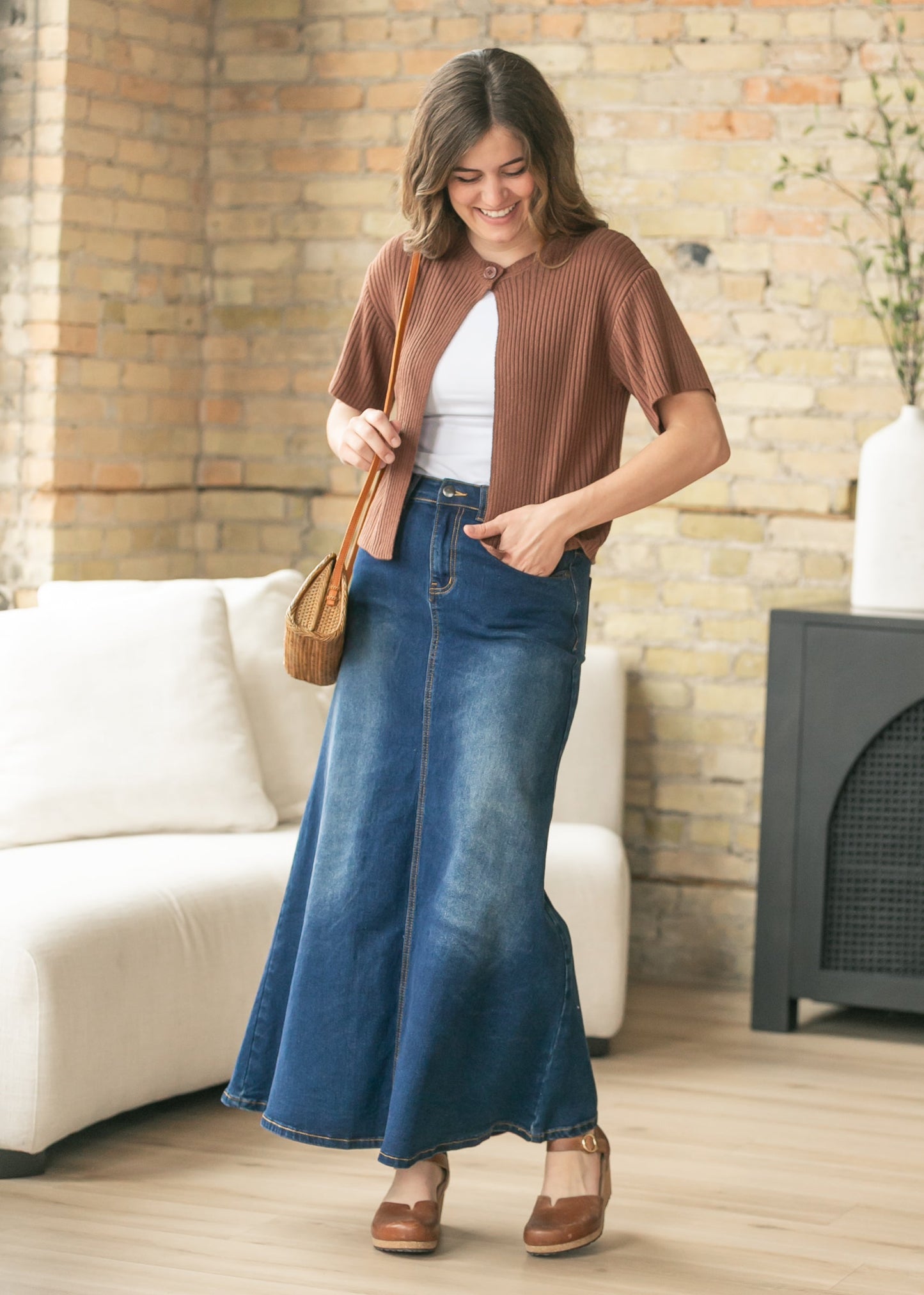 Short Sleeve Single Button Cardigan