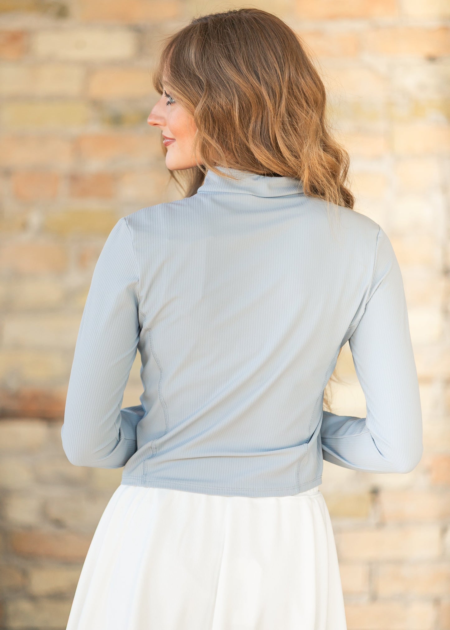 Blue Long Sleeve Workout Jacket
