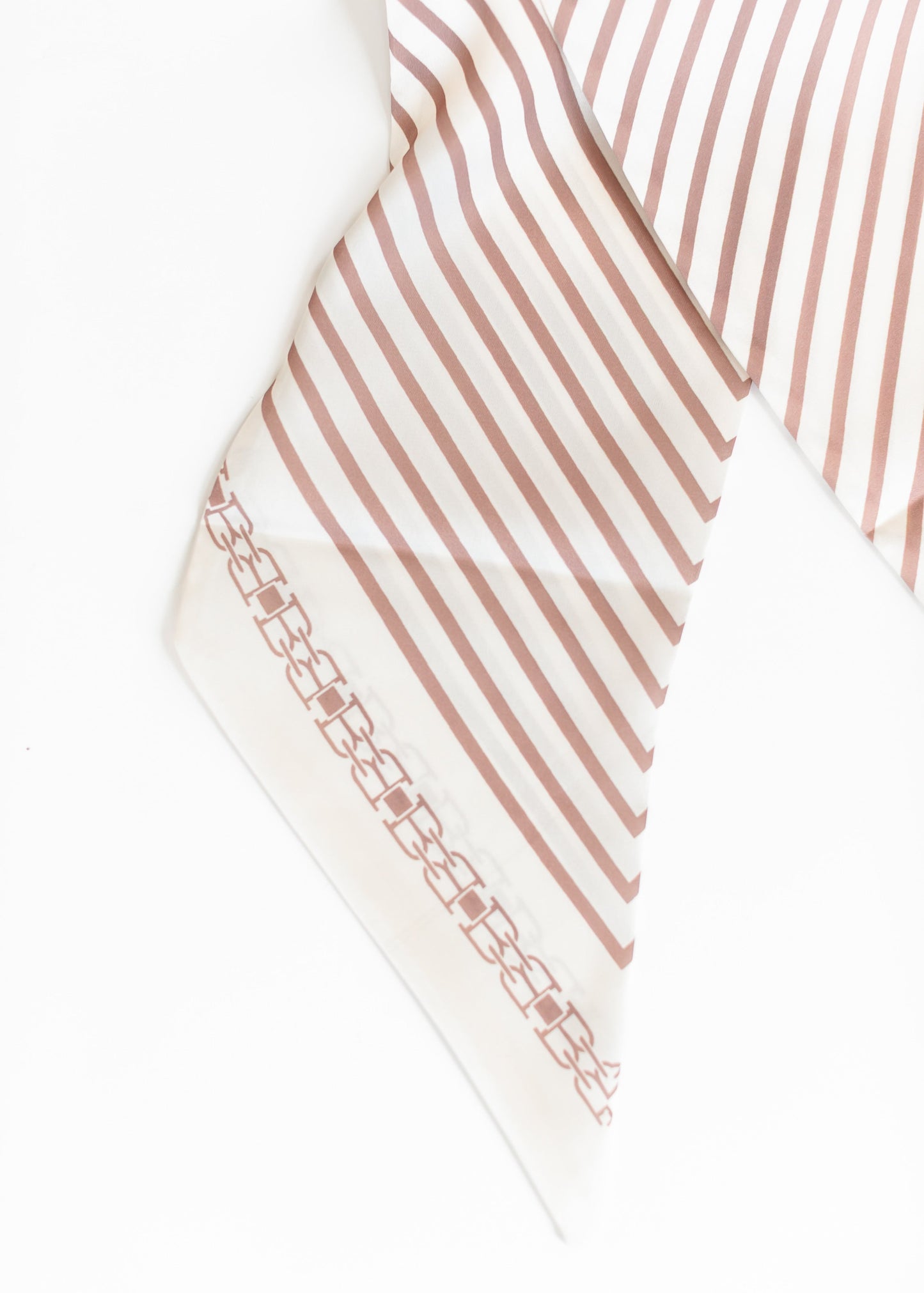 Caramel Striped Silky Skinny Scarf