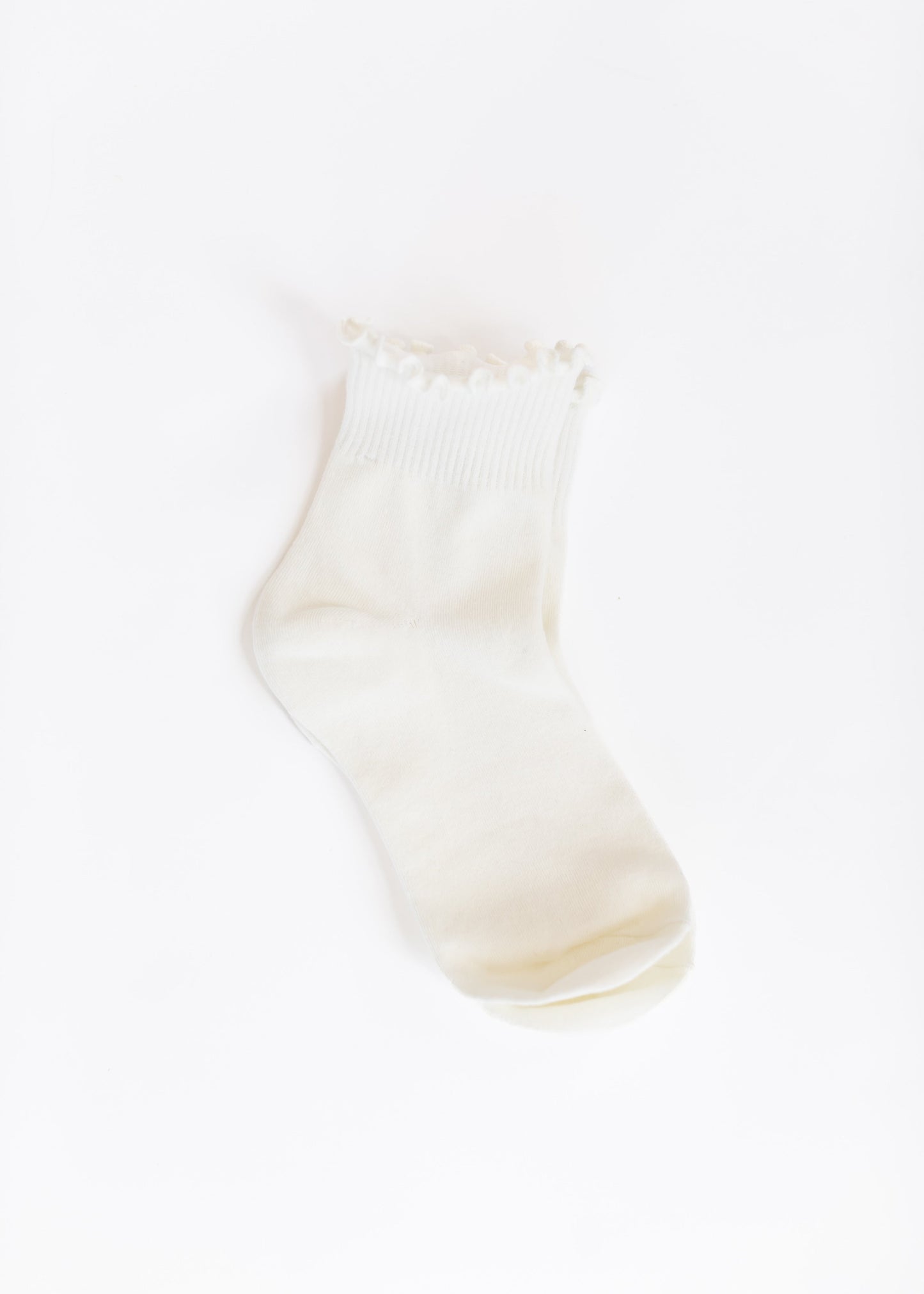 Solid Color Ruffle Ankle Socks