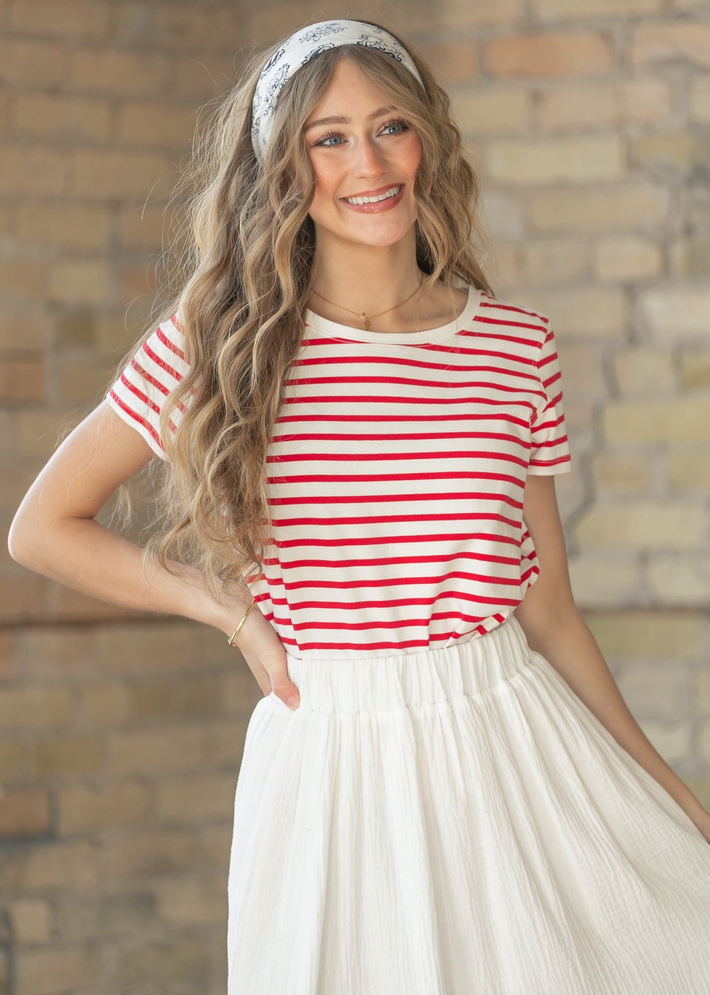 Essential Red Stripe Short Sleeve T-Shirt