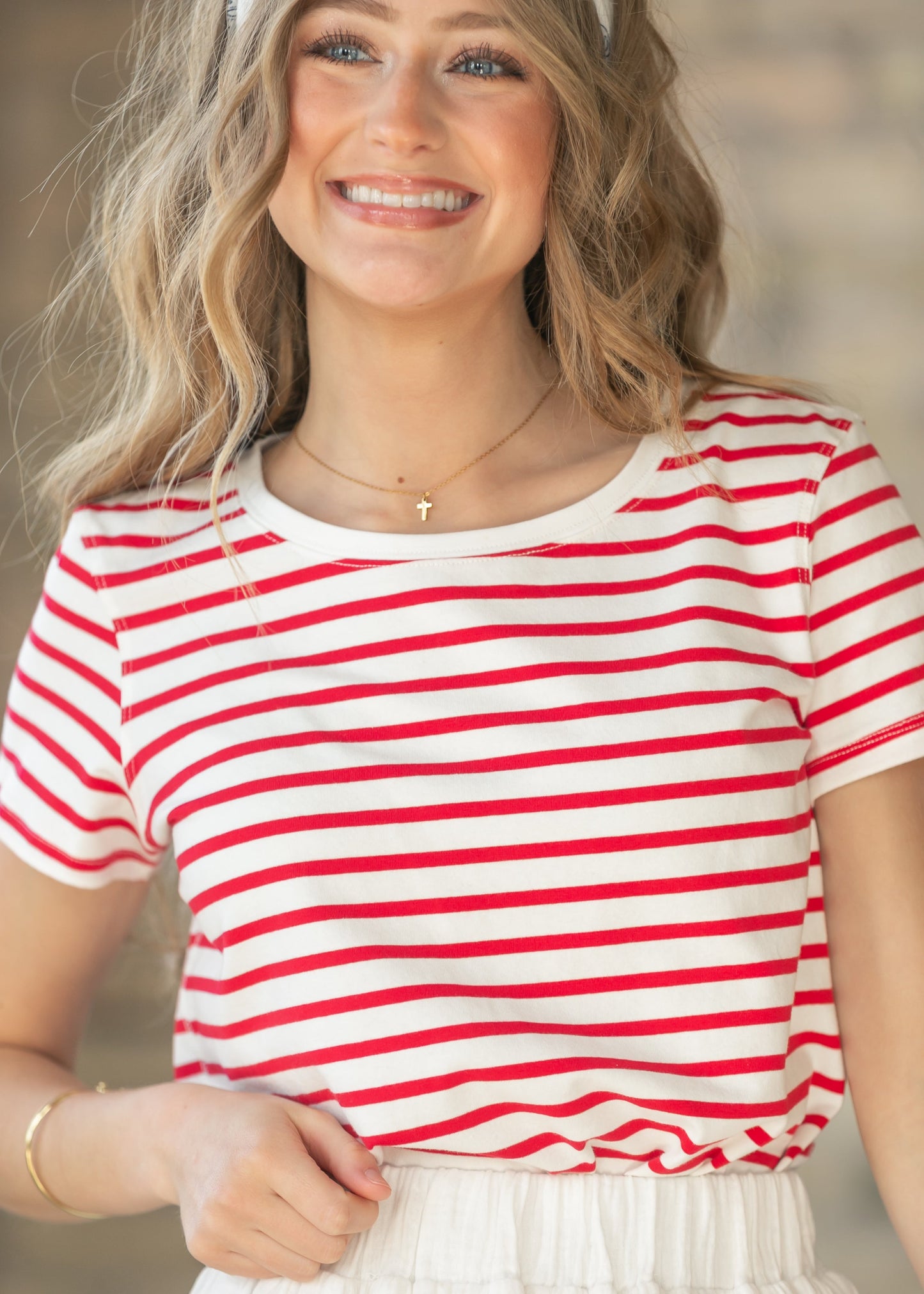 Essential Red Stripe Short Sleeve T-Shirt