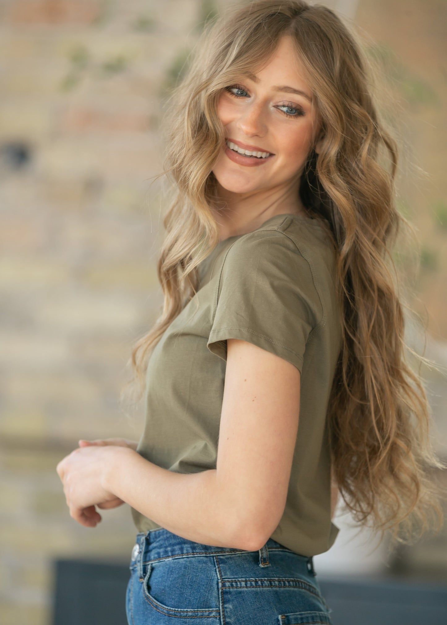 Essential Olive Crew Basic T-shirt