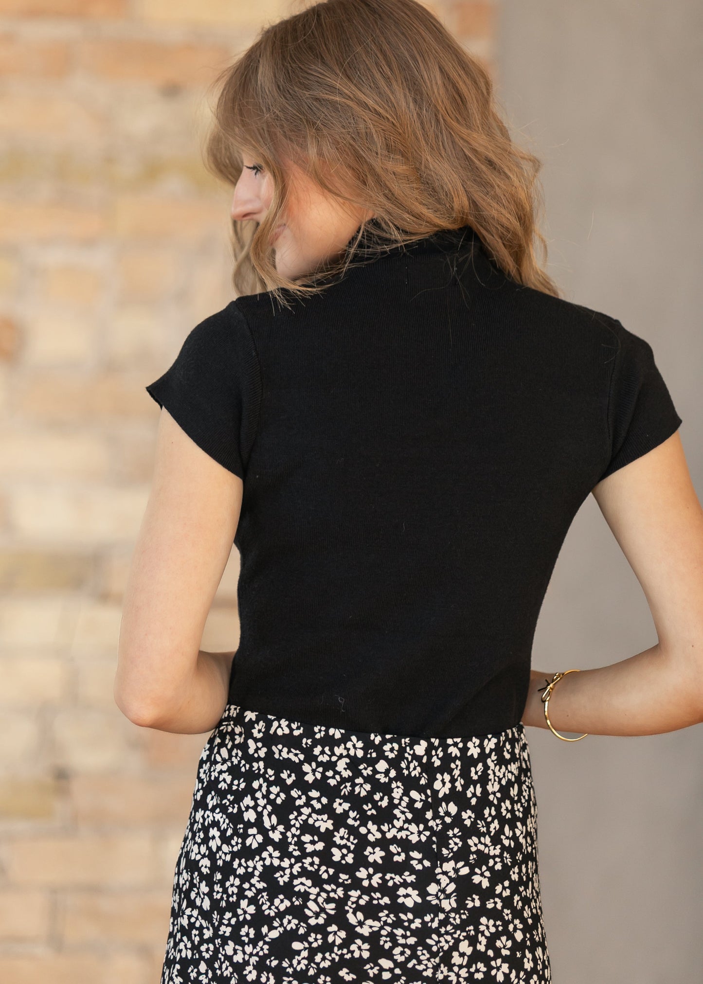 Knit Black Mock Neck Top
