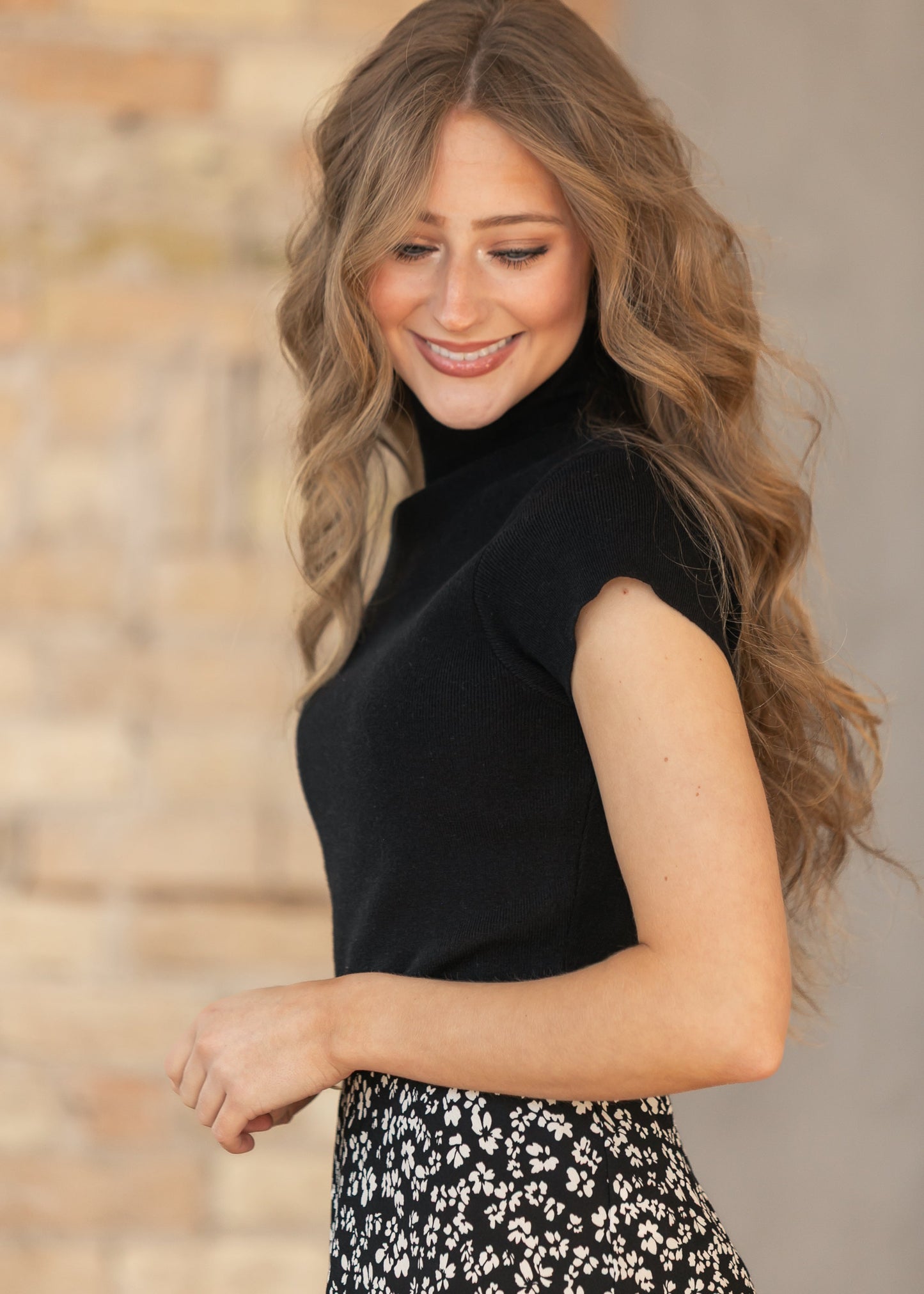 Knit Black Mock Neck Top