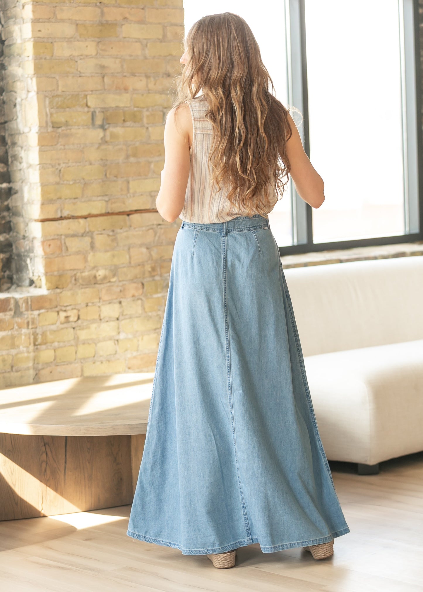 High Rise Tencel Maxi Skirt