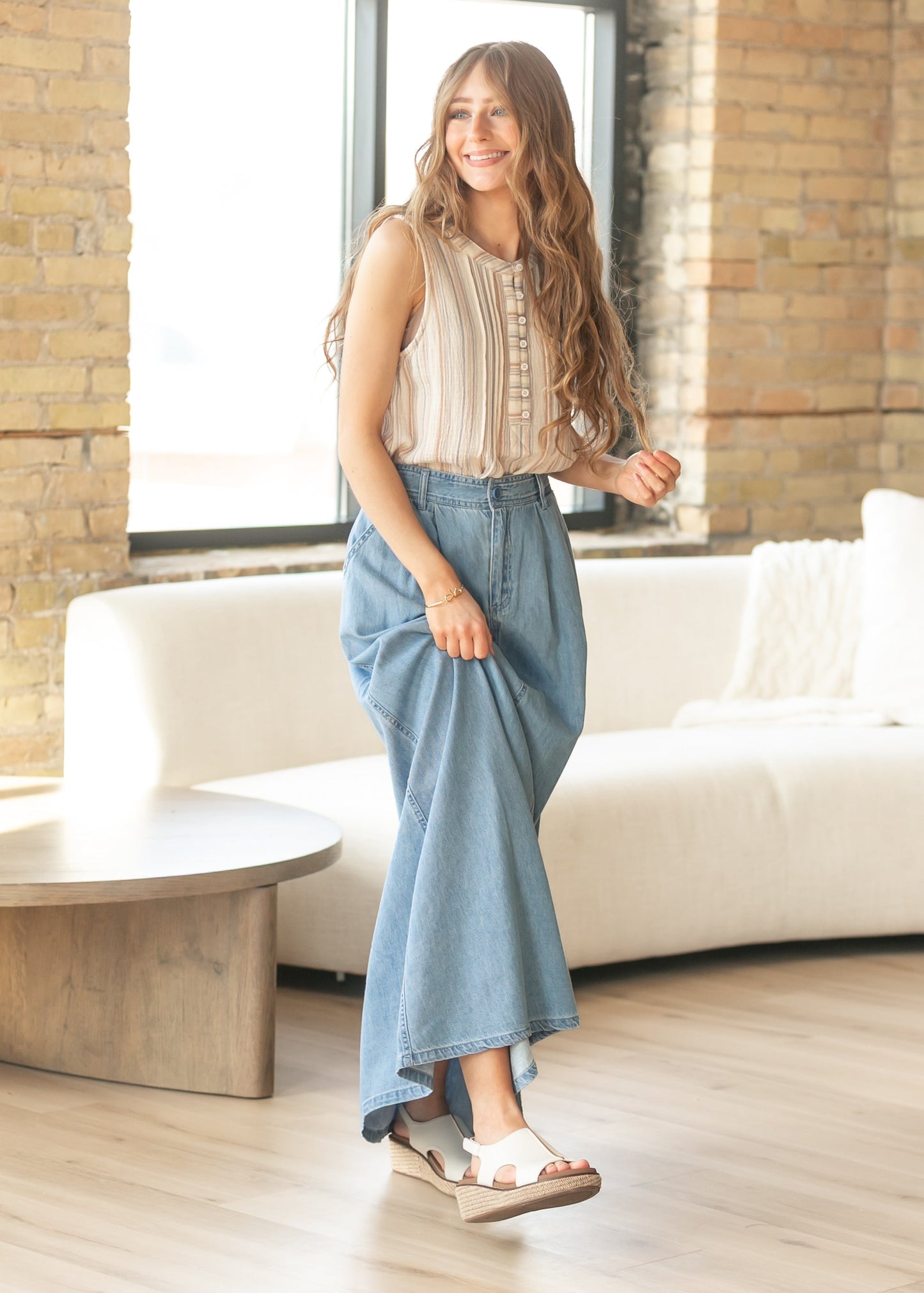 High Rise Tencel Maxi Skirt