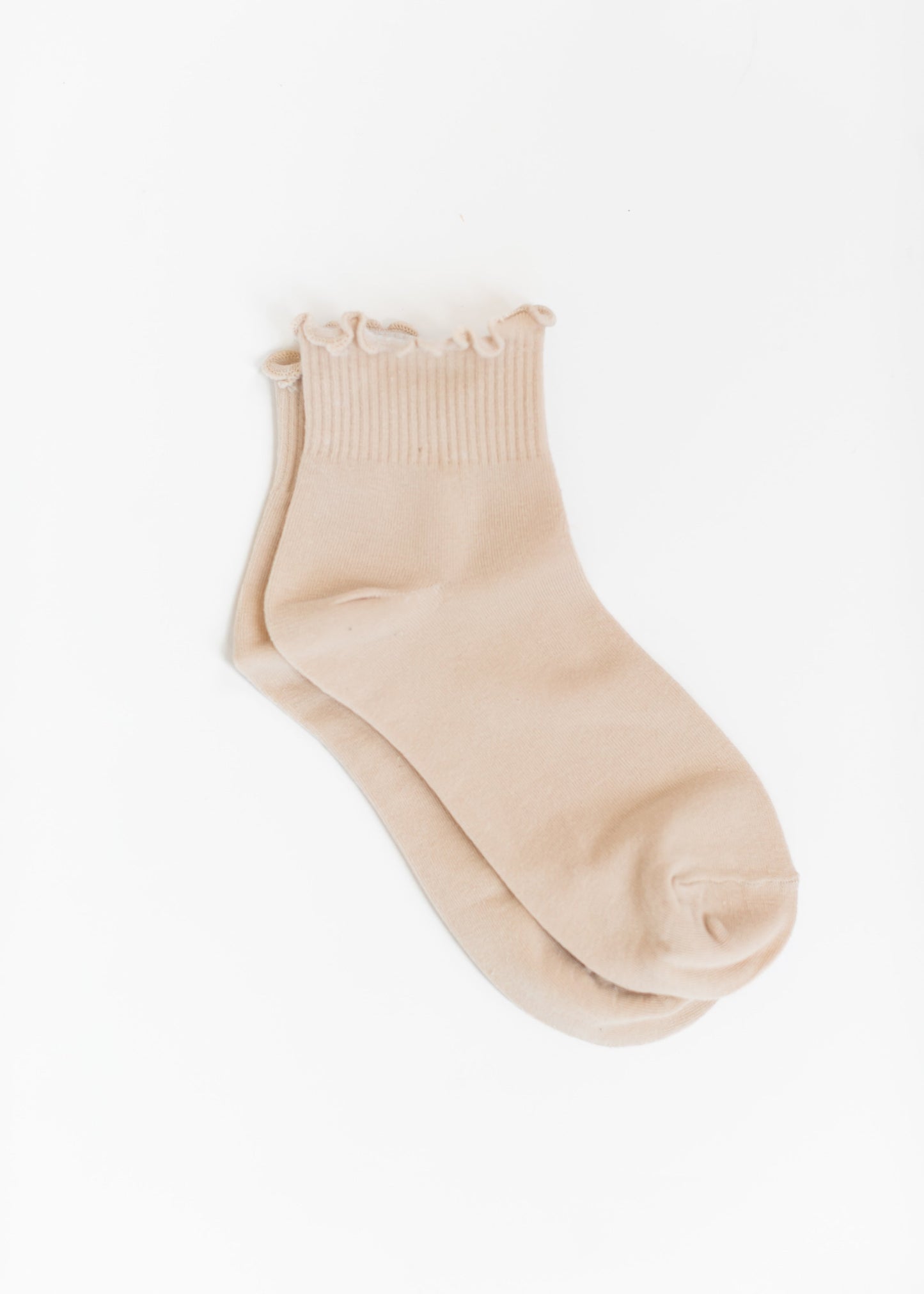 Solid Color Ruffle Ankle Socks