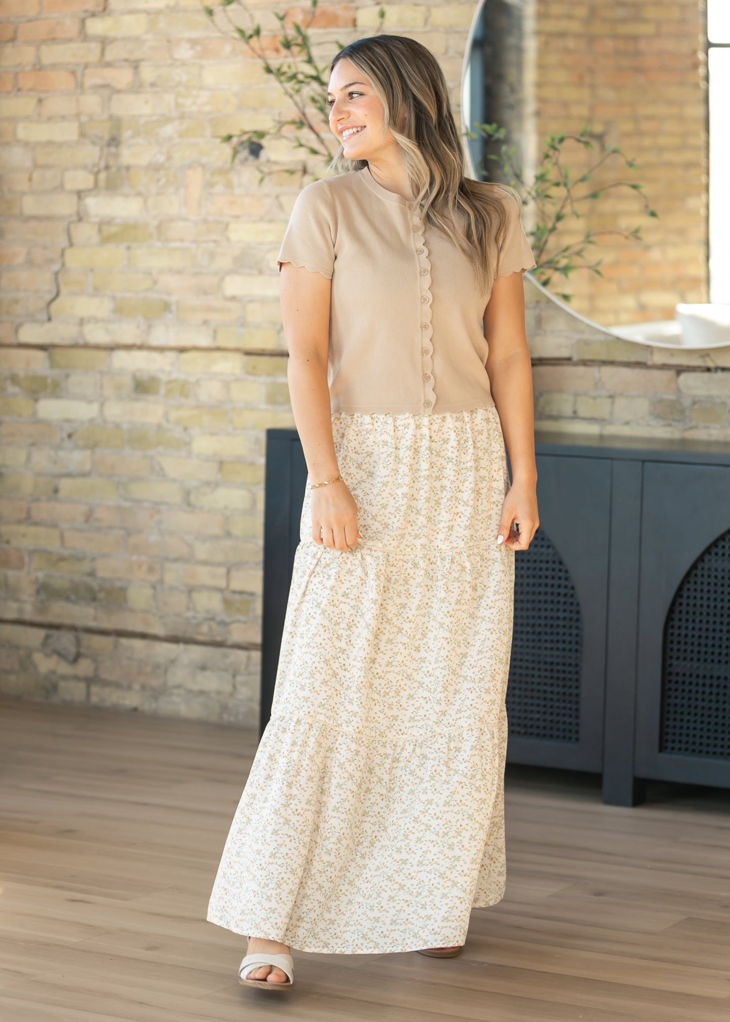 Wilder Lace Tier Floral Maxi Skirt