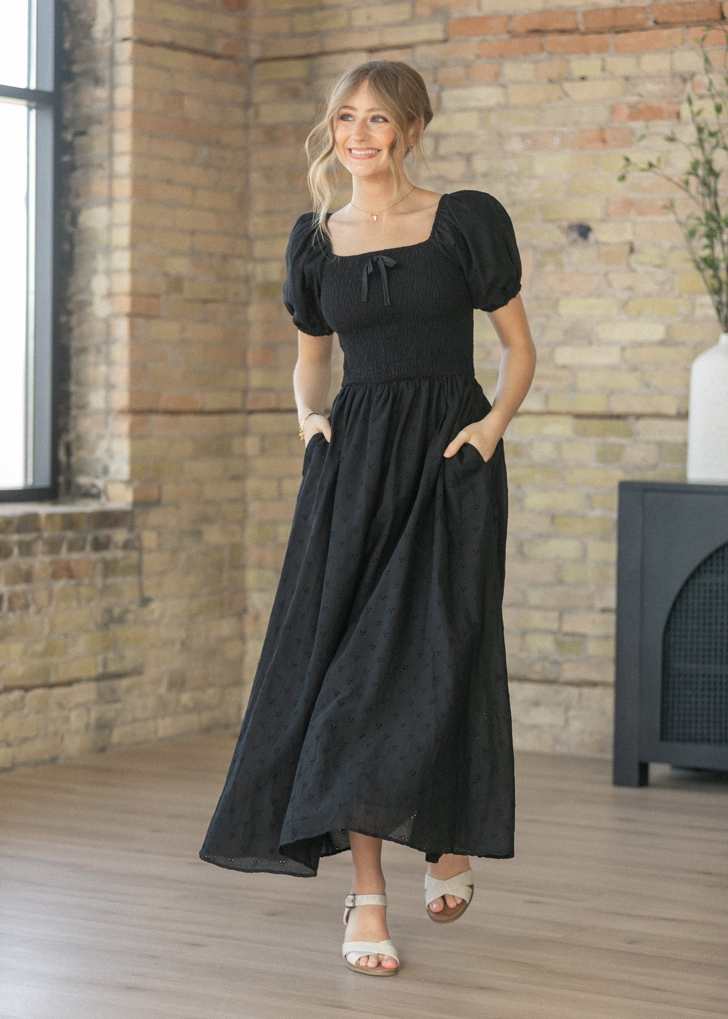 Rayna Black Eyelet Maxi Dress